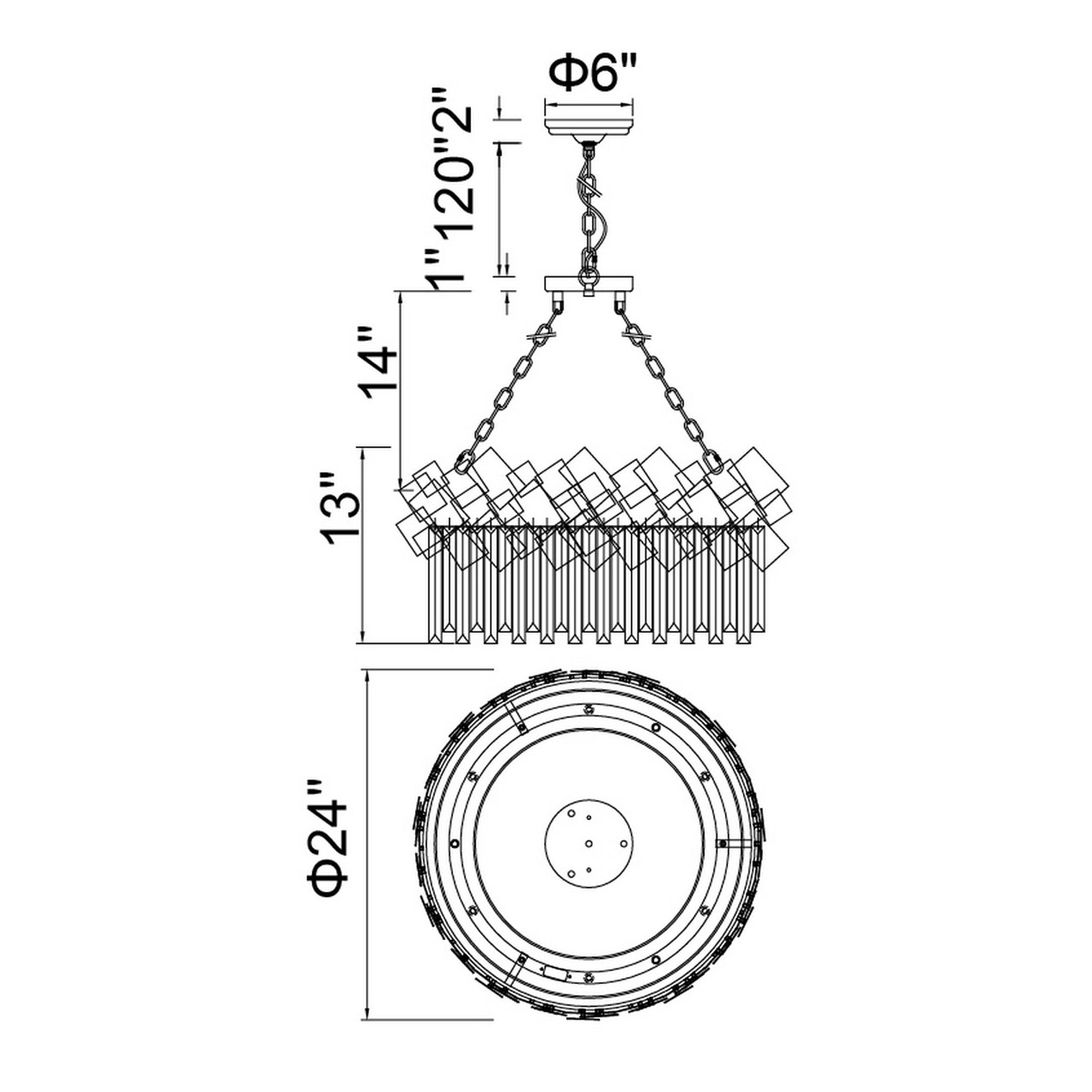 Panache 6 Light Down Chandelier With Medallion Gold Finish