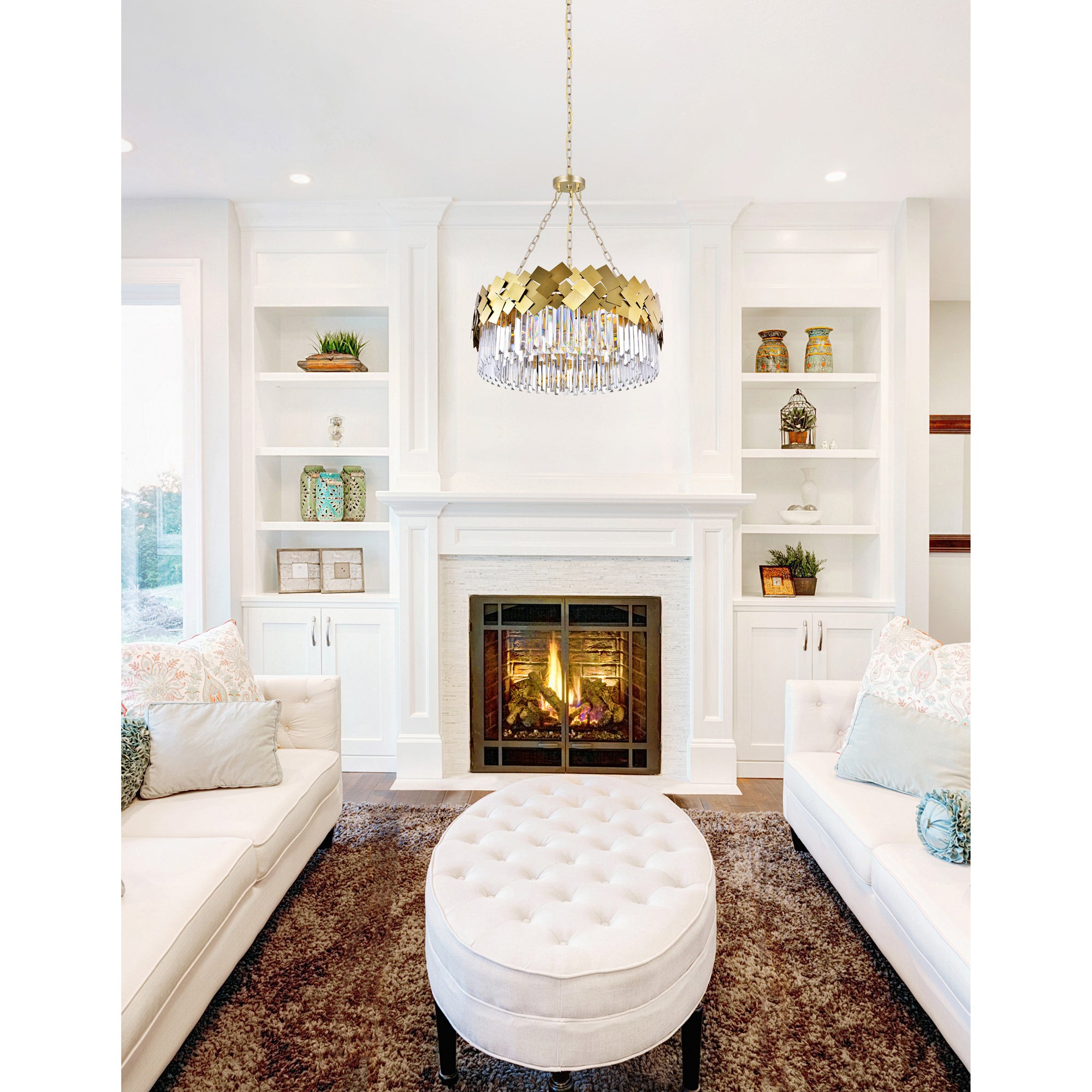 Panache 8 Light Down Chandelier With Medallion Gold Finish