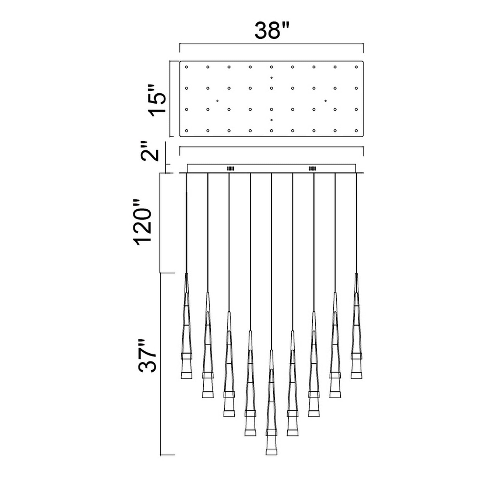 Andes LED Multi Light Pendant With Satin Gold Finish