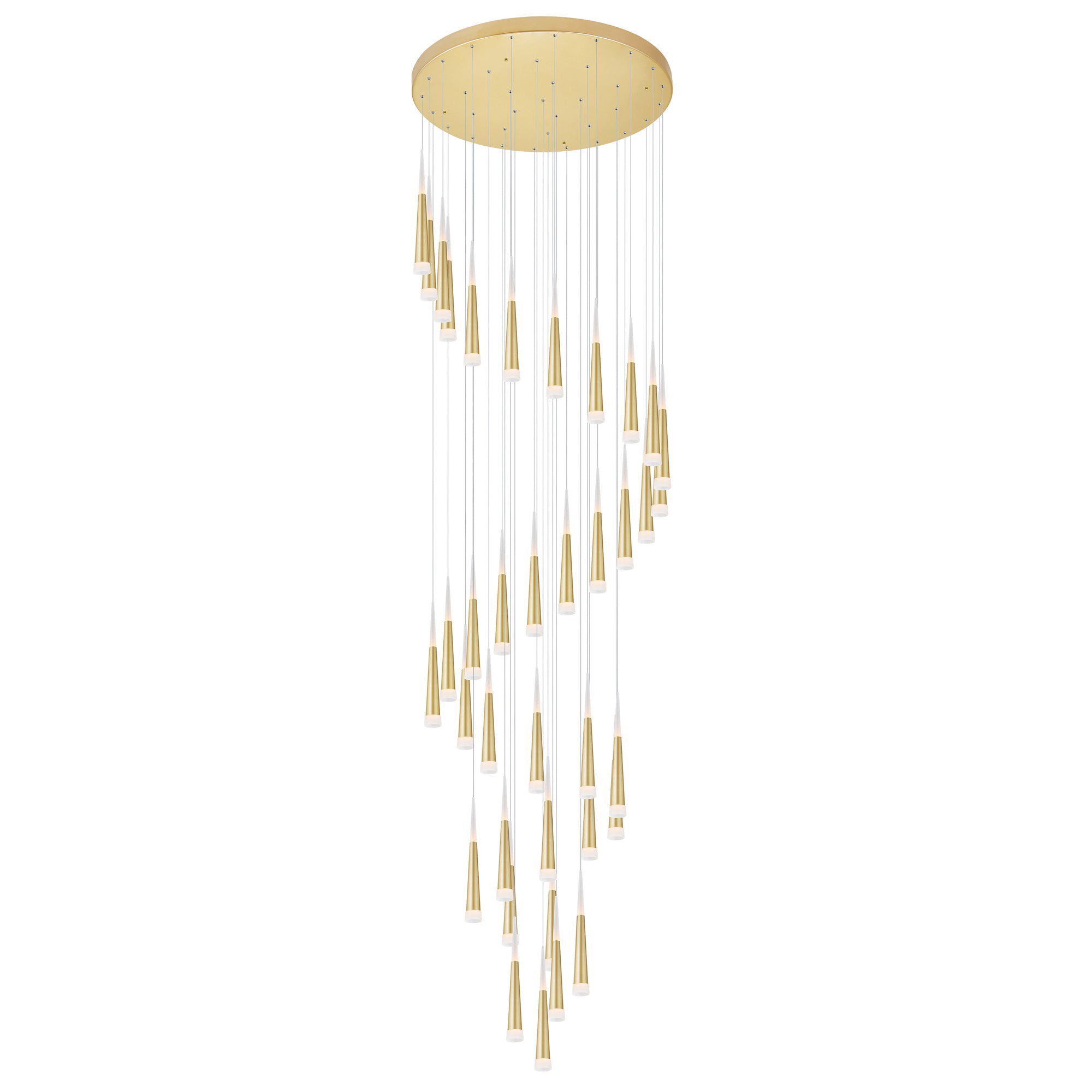 Andes Integrated LED Satin Gold Multi Light Pendant