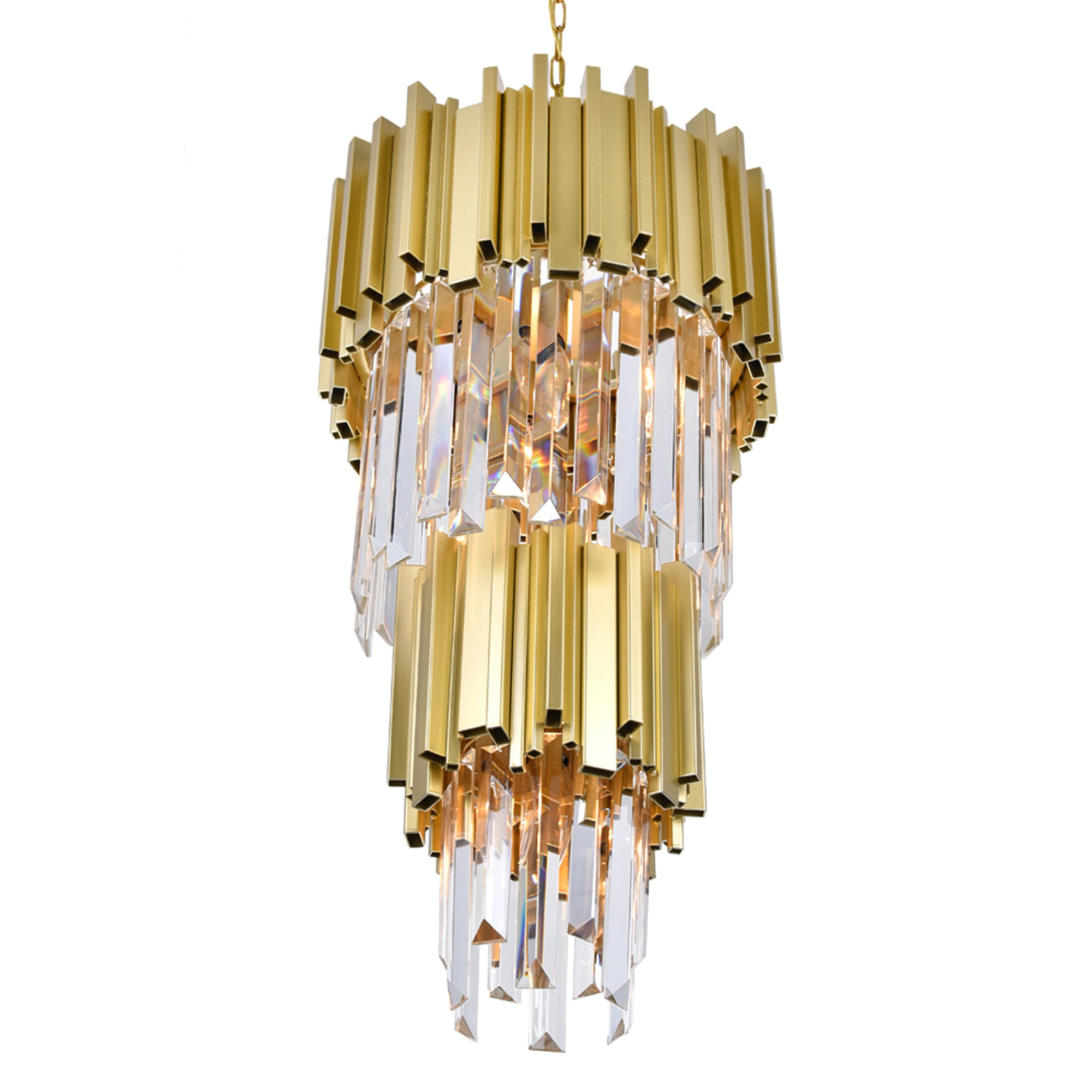 Deco 4 Light 12in Medallion Gold Down Mini Chandelier