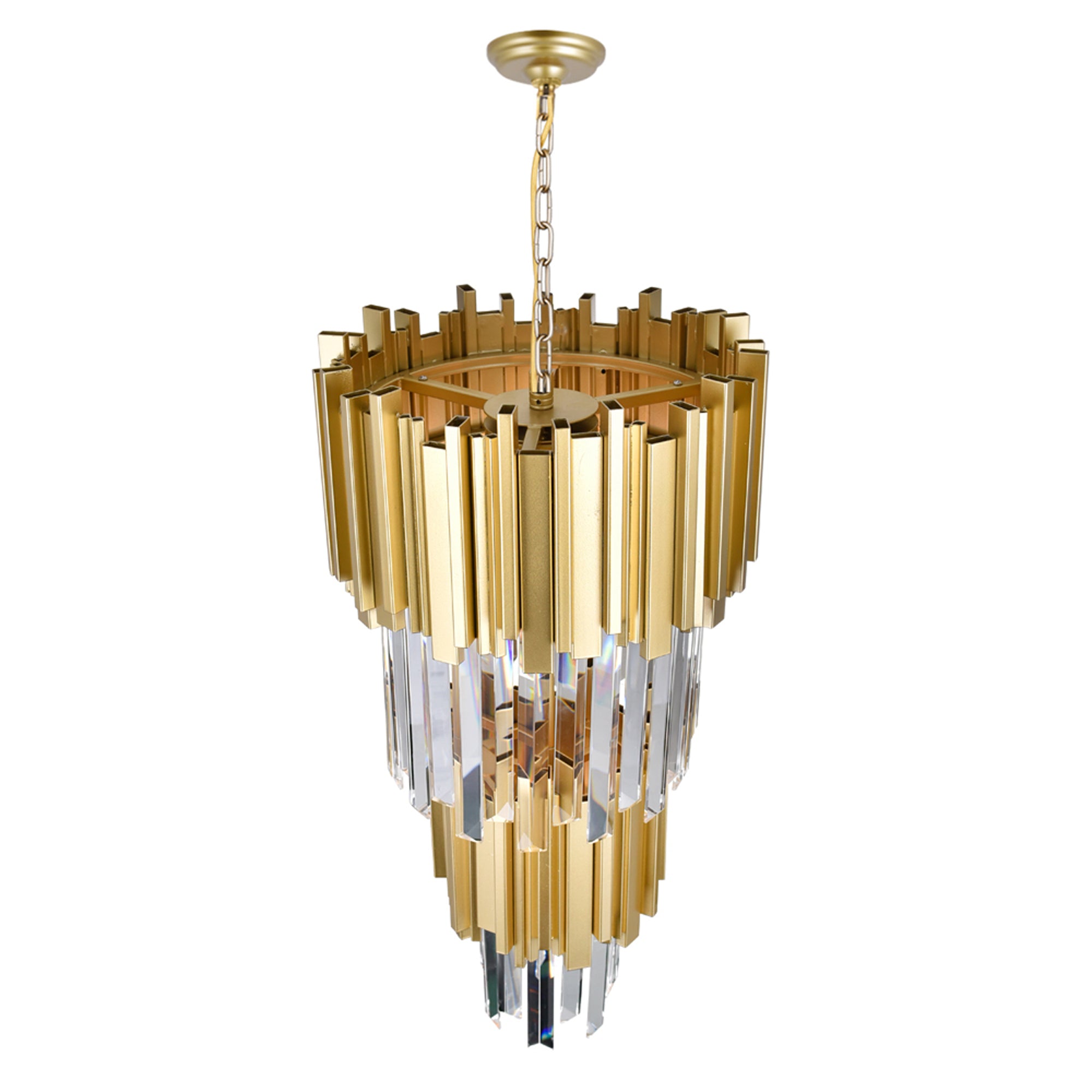 Deco 4 Light 12in Medallion Gold Down Mini Chandelier