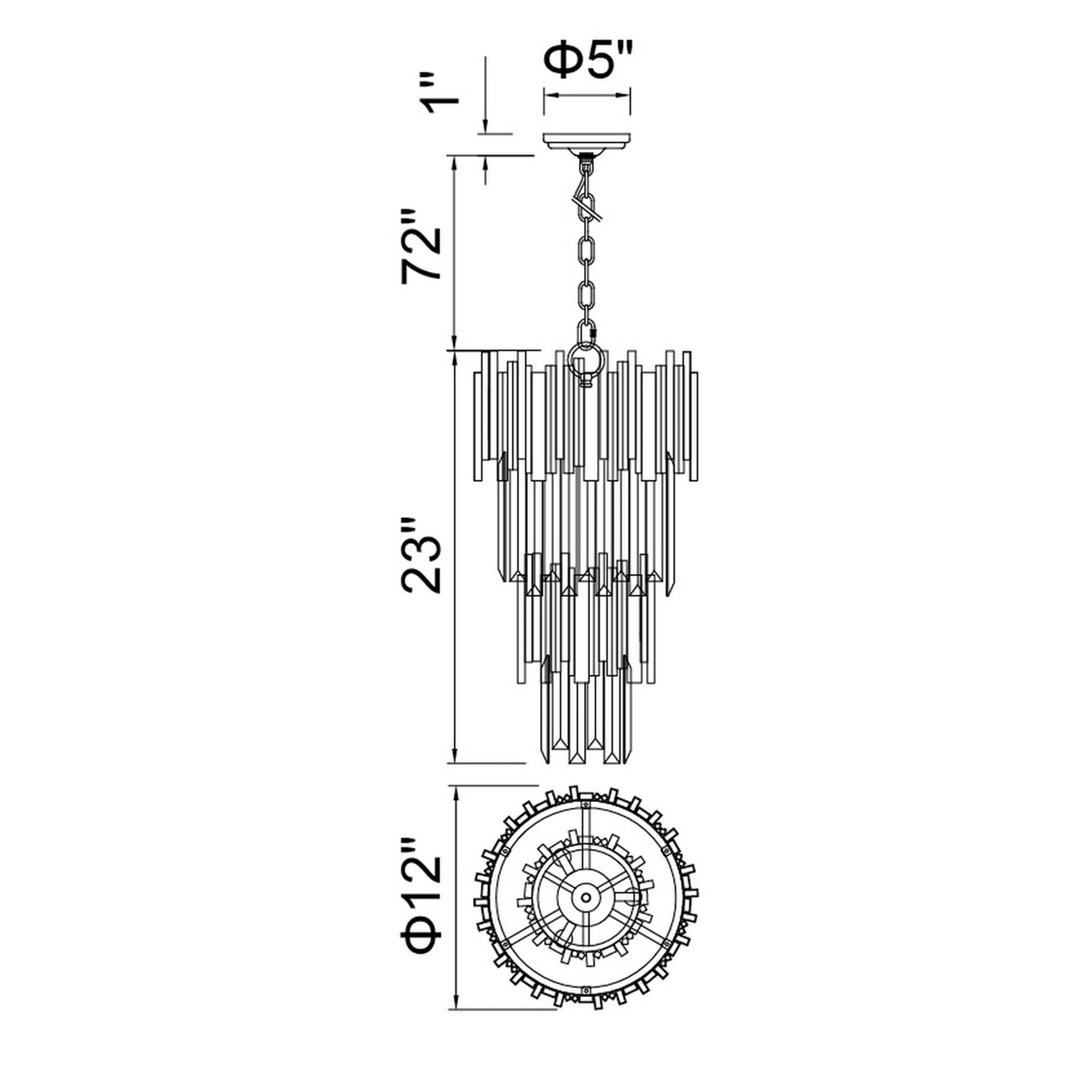 Deco 4 Light 12in Medallion Gold Down Mini Chandelier