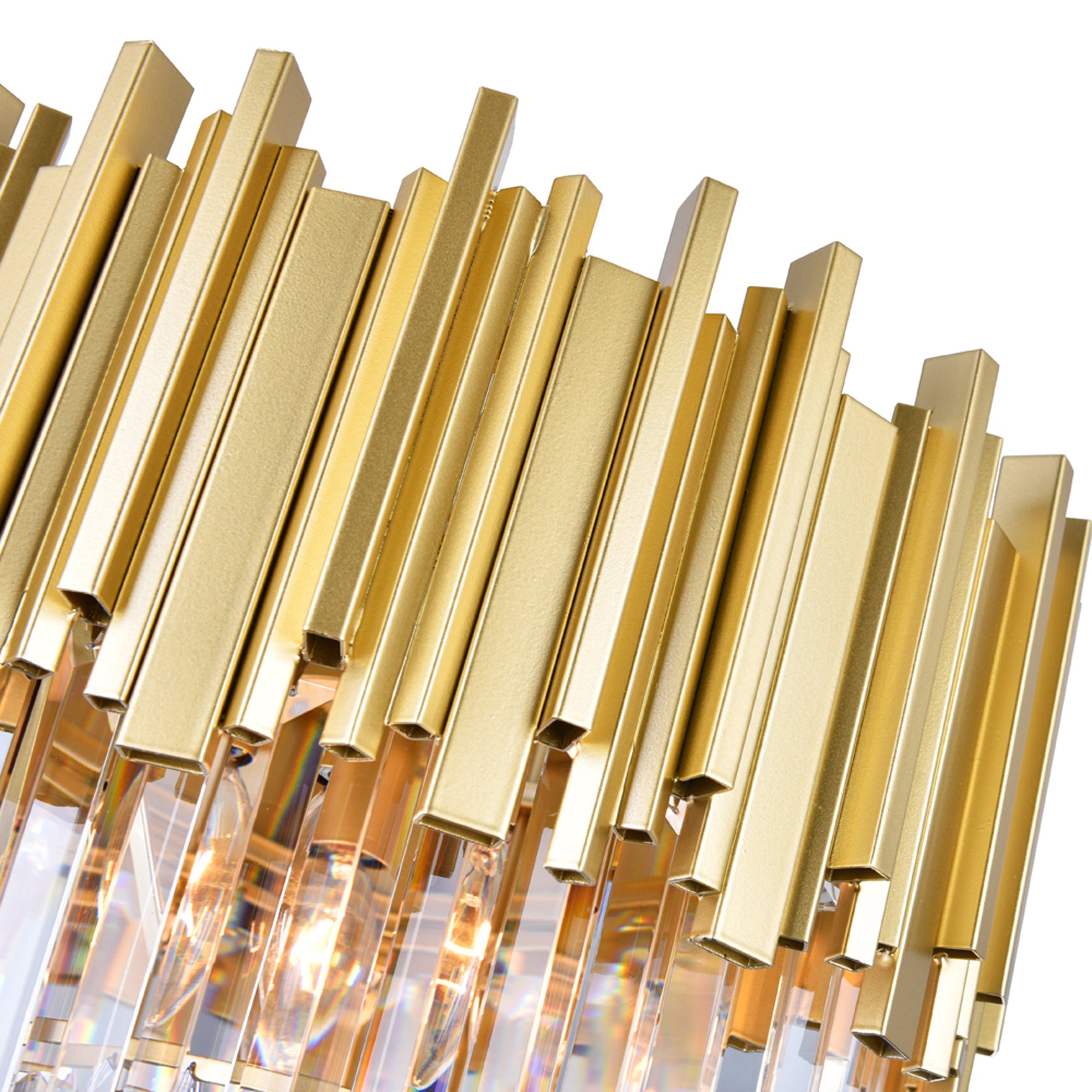 Deco 4 Light Medallion Gold Down Chandelier