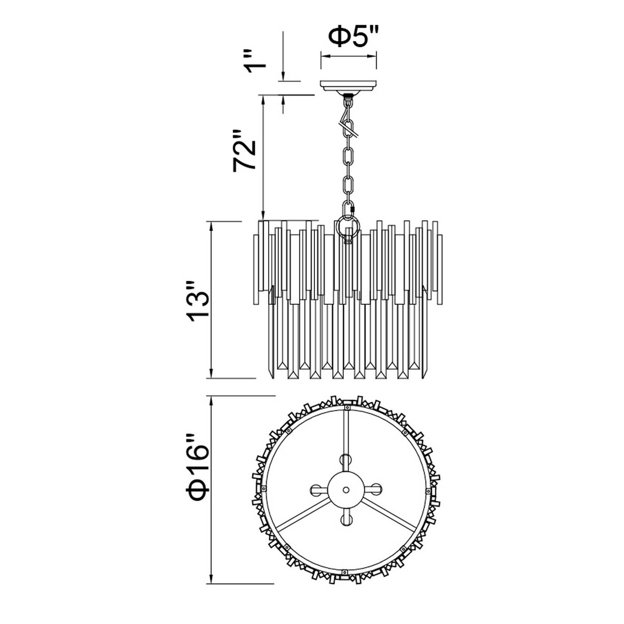 Deco 4 Light Medallion Gold Down Chandelier