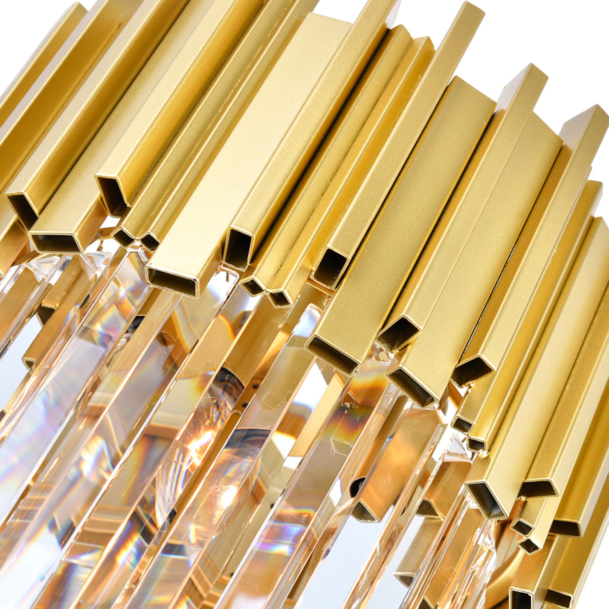 Deco 7 Light Medallion Gold Down Chandelier