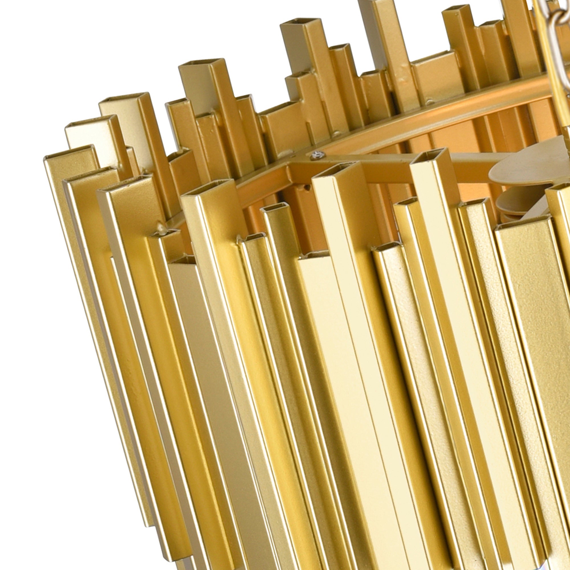 Deco 7 Light Medallion Gold Down Chandelier