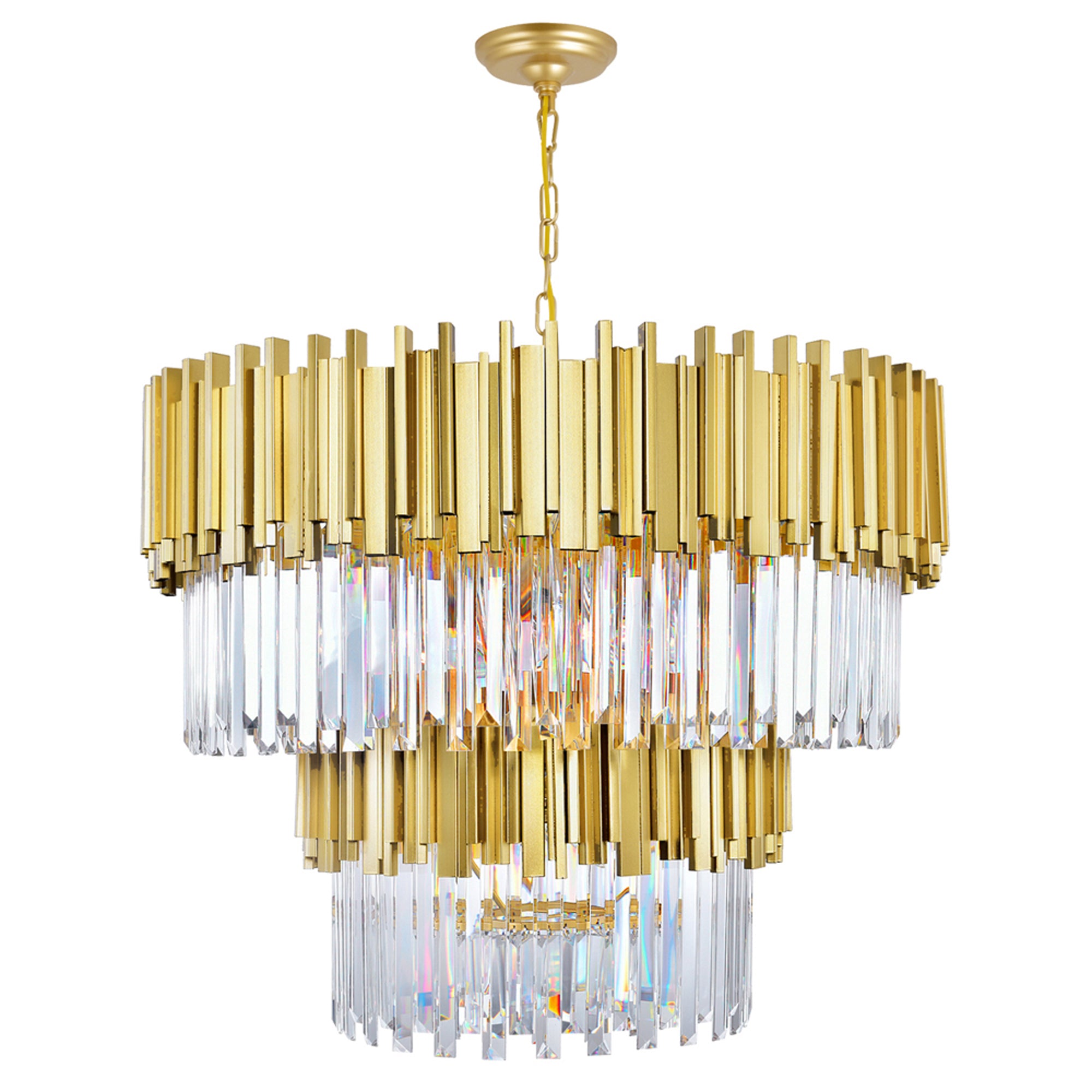 Deco 12 Light Medallion Gold Down Chandelier