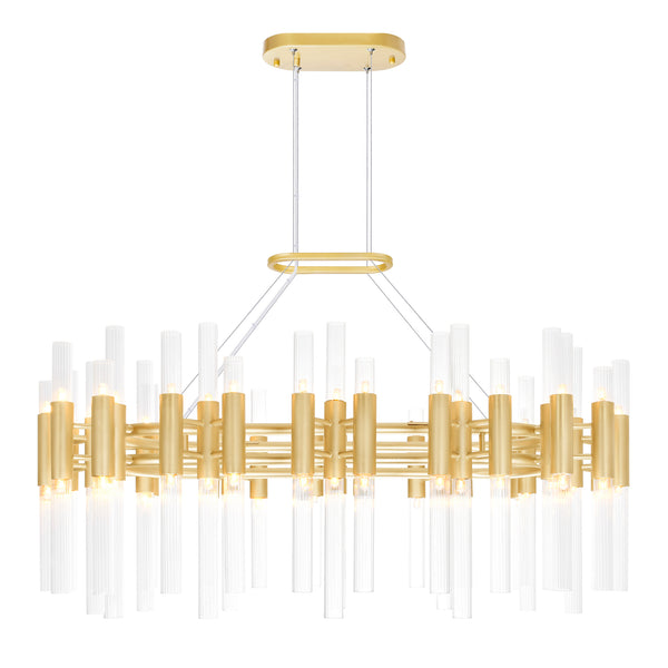 Orgue 72 Light 39in Satin Gold Chandelier
