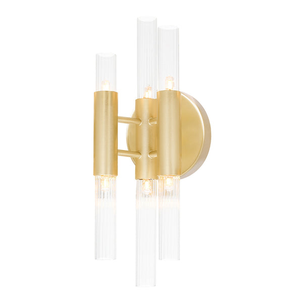 Orgue 6 Light 5in Satin Gold Sconce