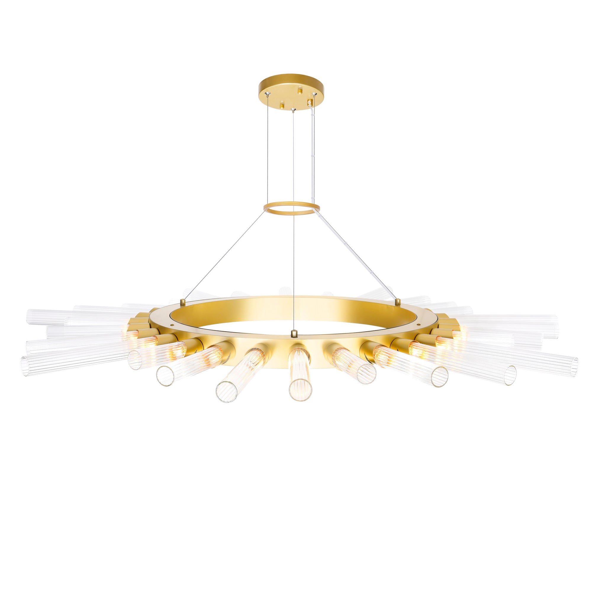 Collar 28 Light Chandelier With Satin Gold Finish