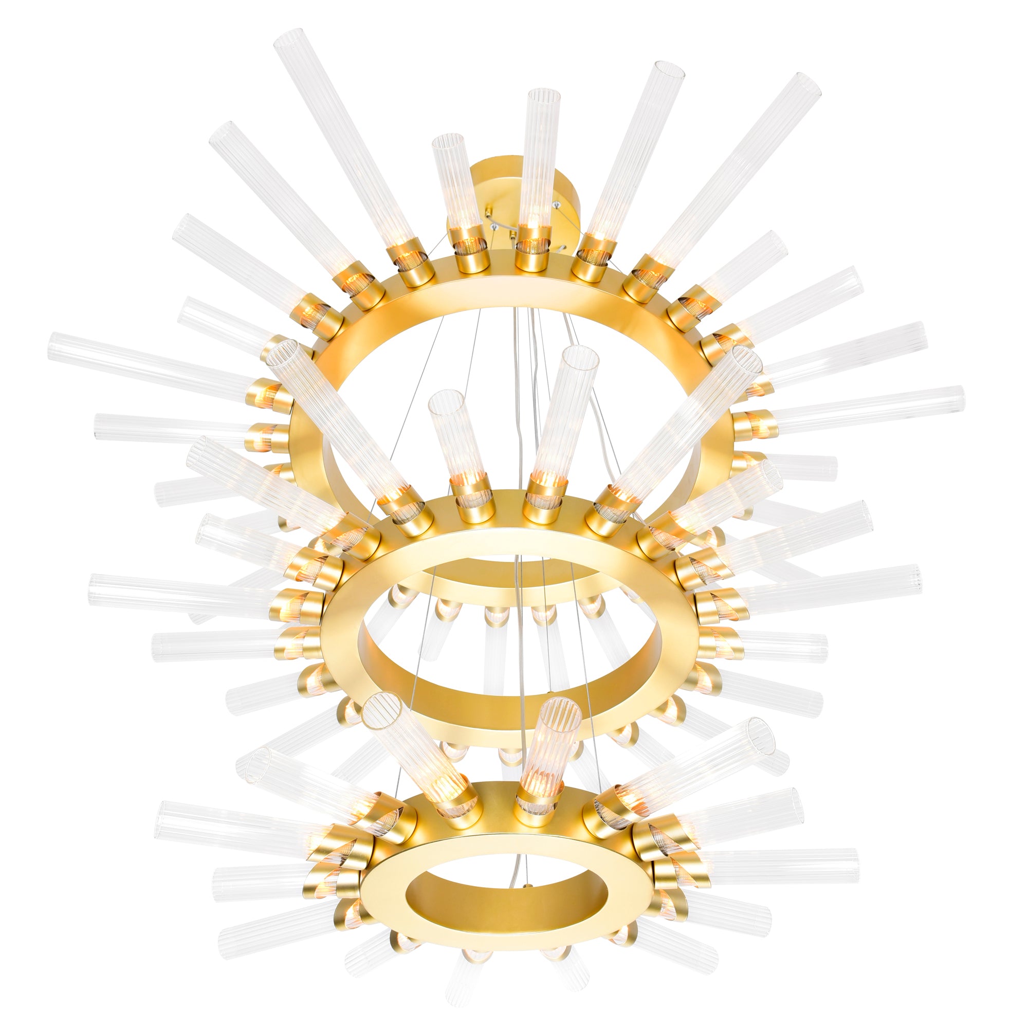 Collar 63 Light Chandelier With Satin Gold Finish