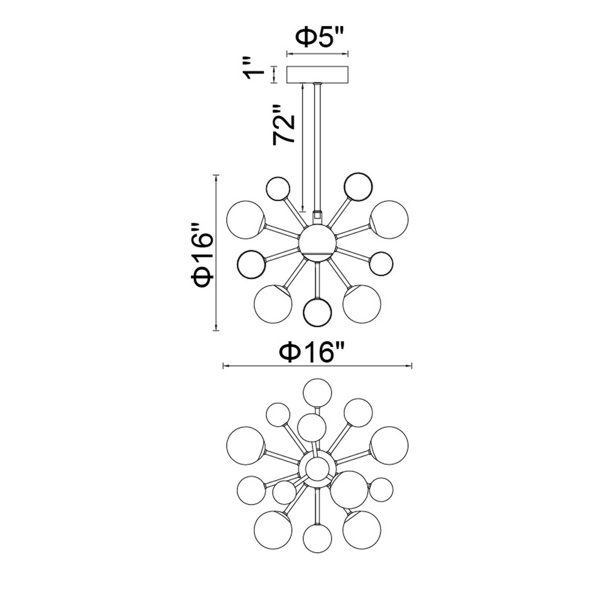Element 8 Light Chandelier With Polished Nickel Finish