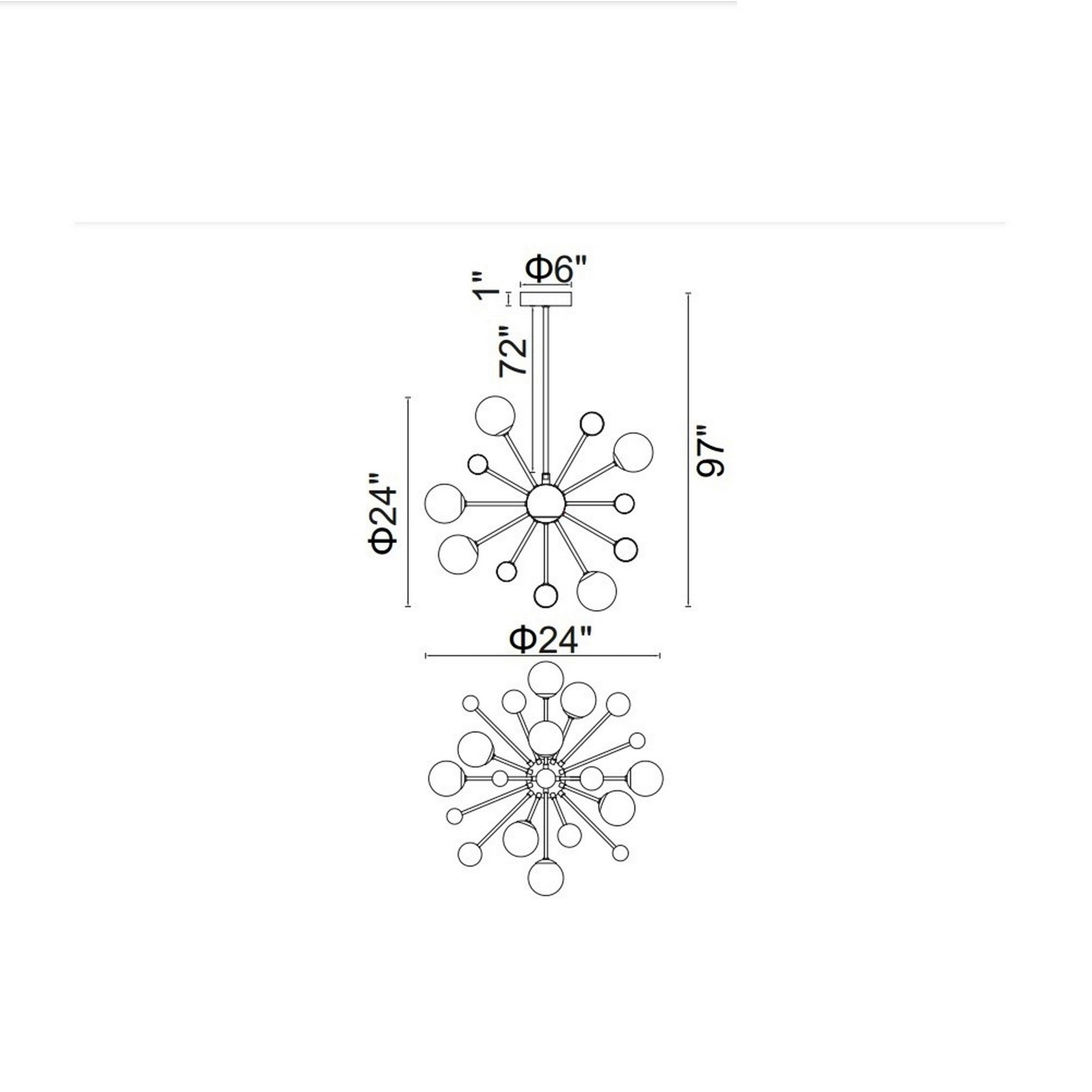 Element 11 Light 24in Sun Gold Chandelier