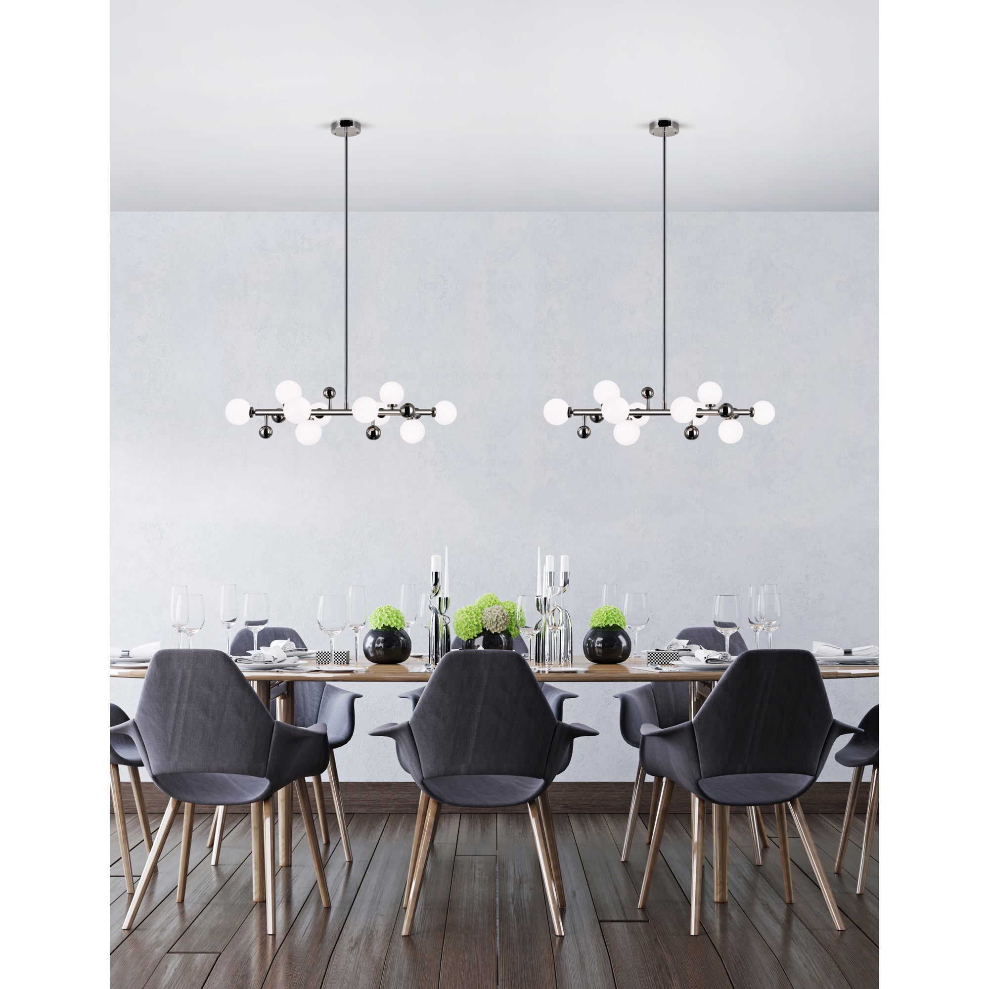 Element 10 Light Chandelier With Polished Nickel Finish