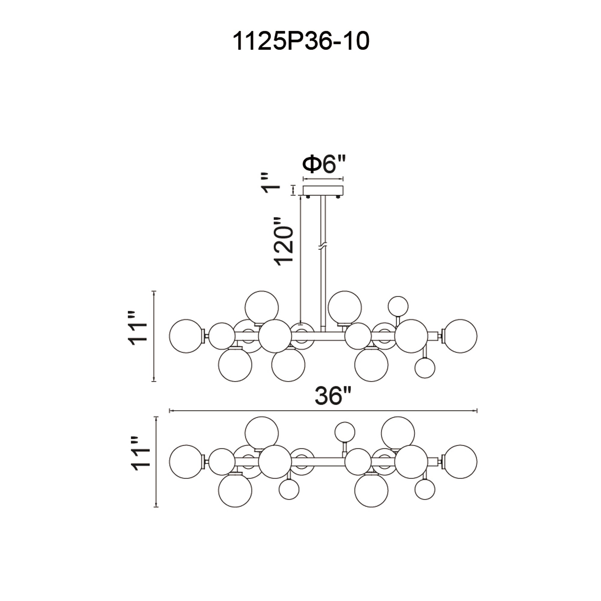 Element 10 Light Chandelier With Polished Nickel Finish