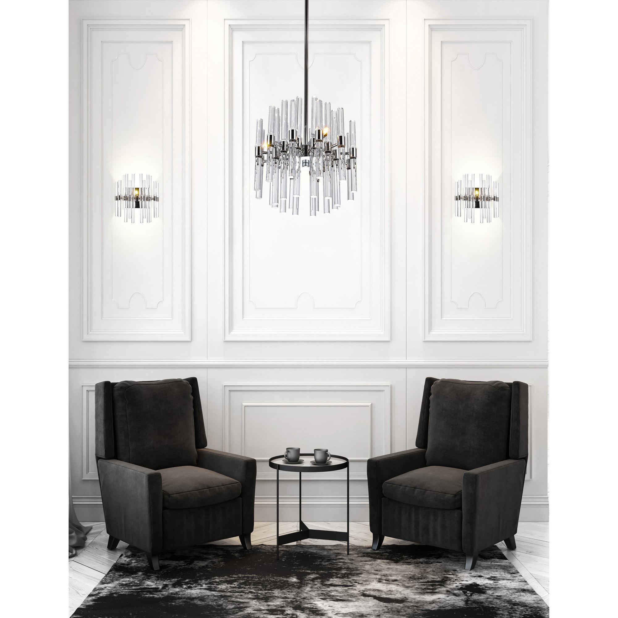 Miroir 6 Light 10in Polished Nickel Mini Chandelier
