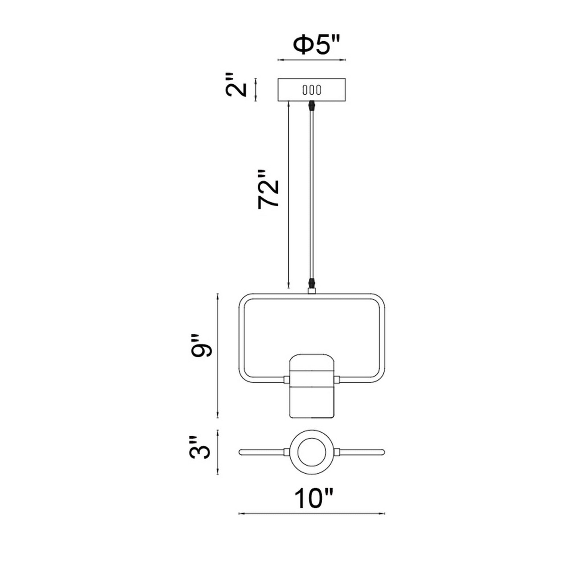 Moxie LED Down Mini Pendant With Black Finish