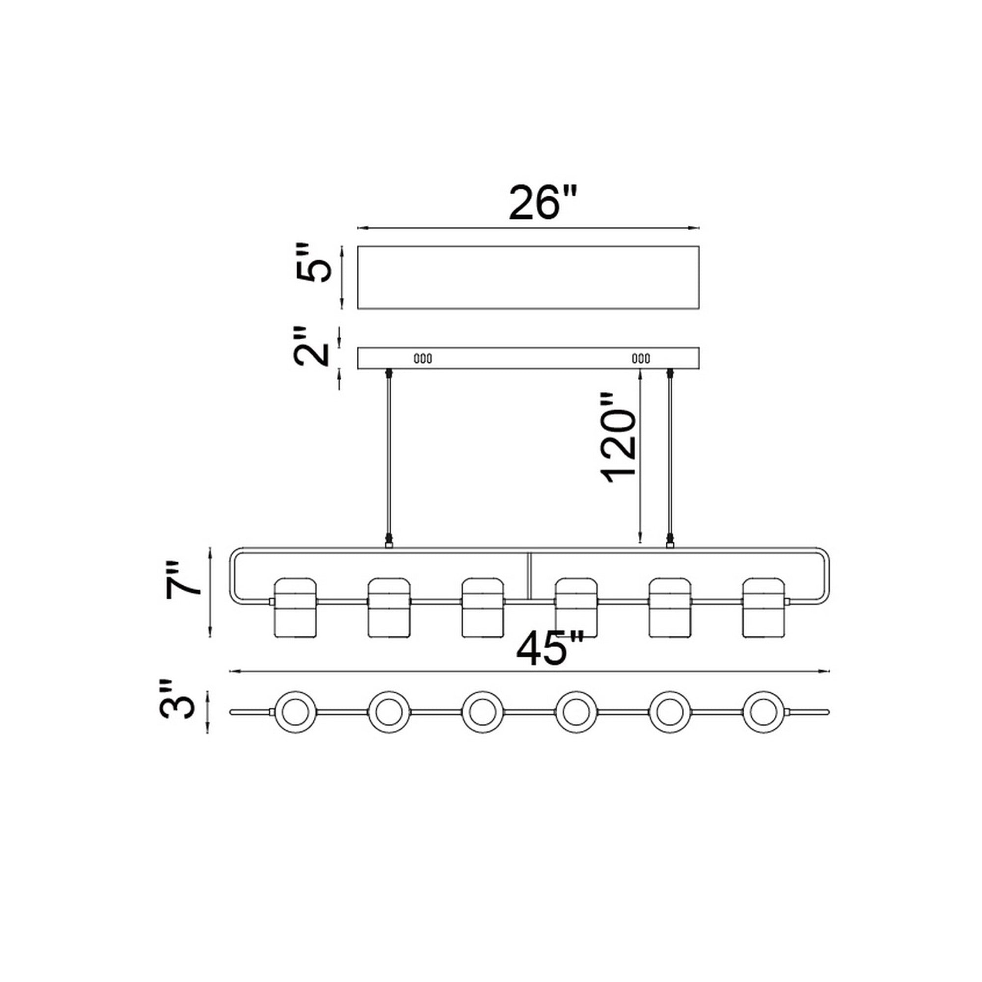 Moxie LED Pool Table Light With Black Finish