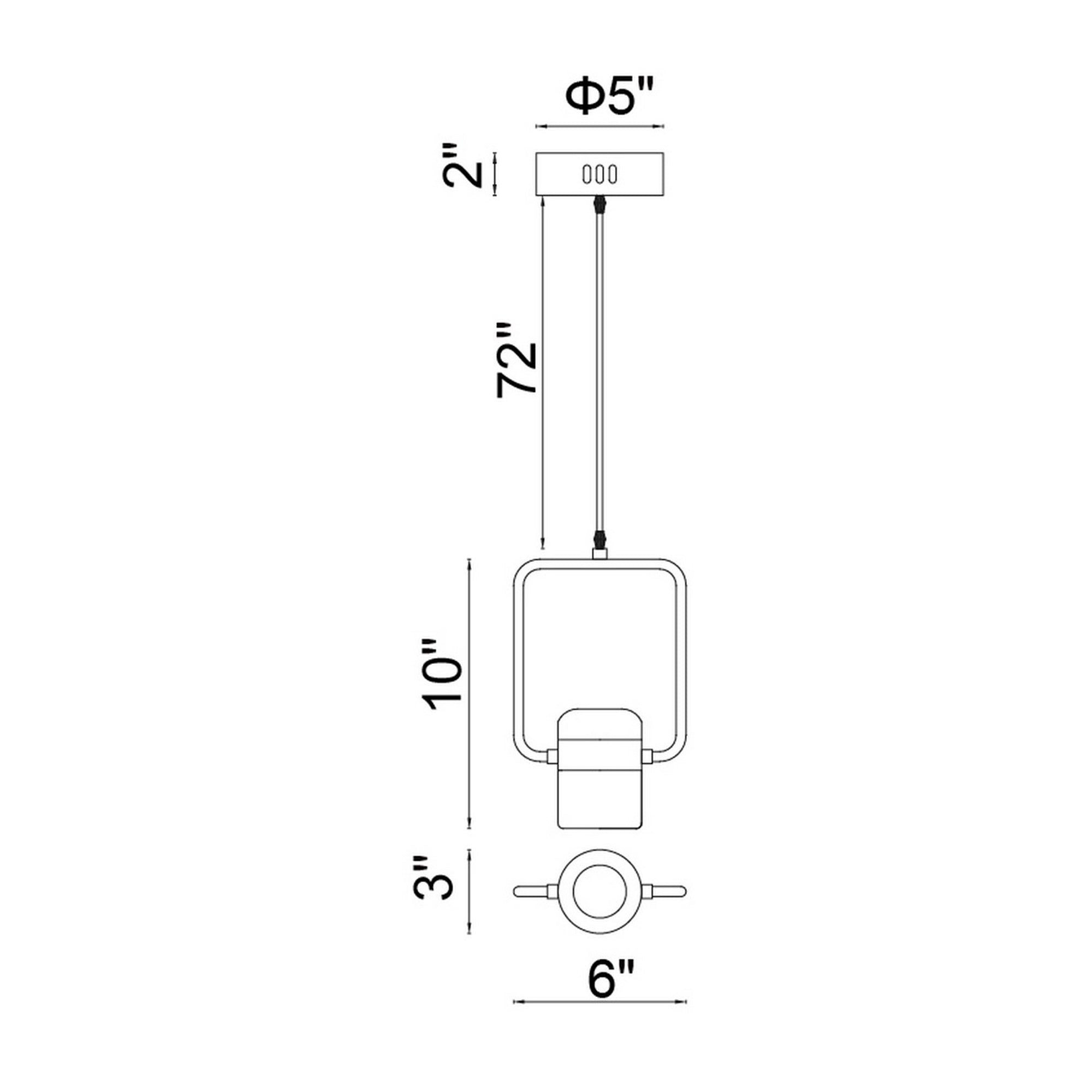 Moxie LED Down Mini Pendant With Black Finish