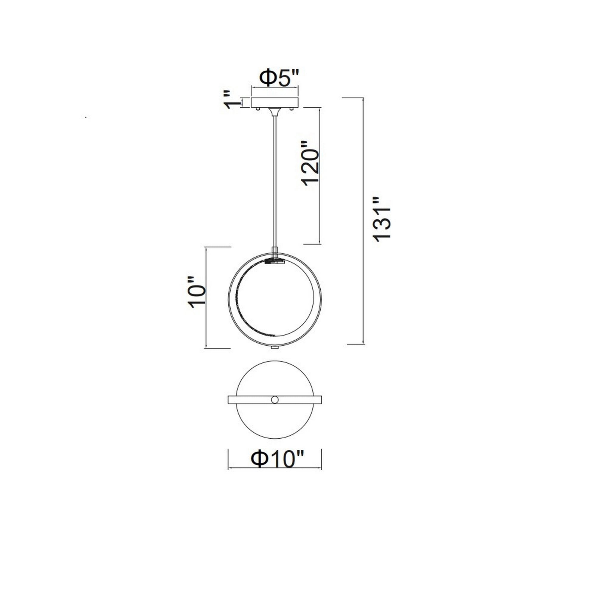 Da Vinci 1 Light 10in Brass Mini Pendant