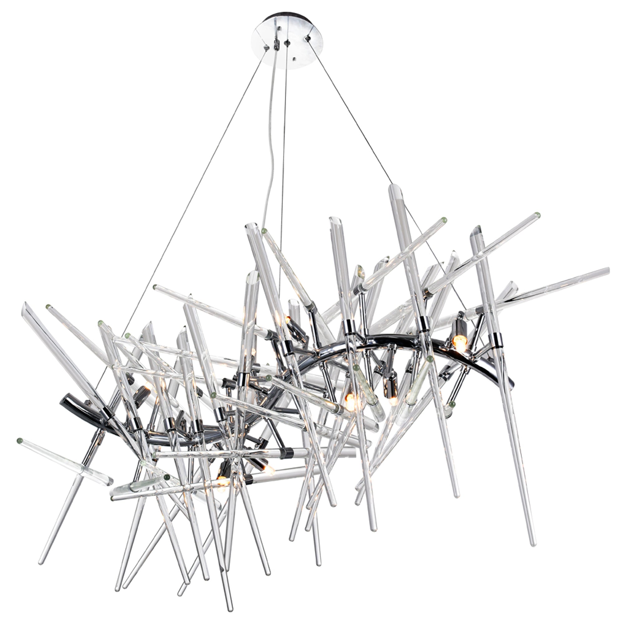 Icicle 10 Light 39in Chrome Chandelier