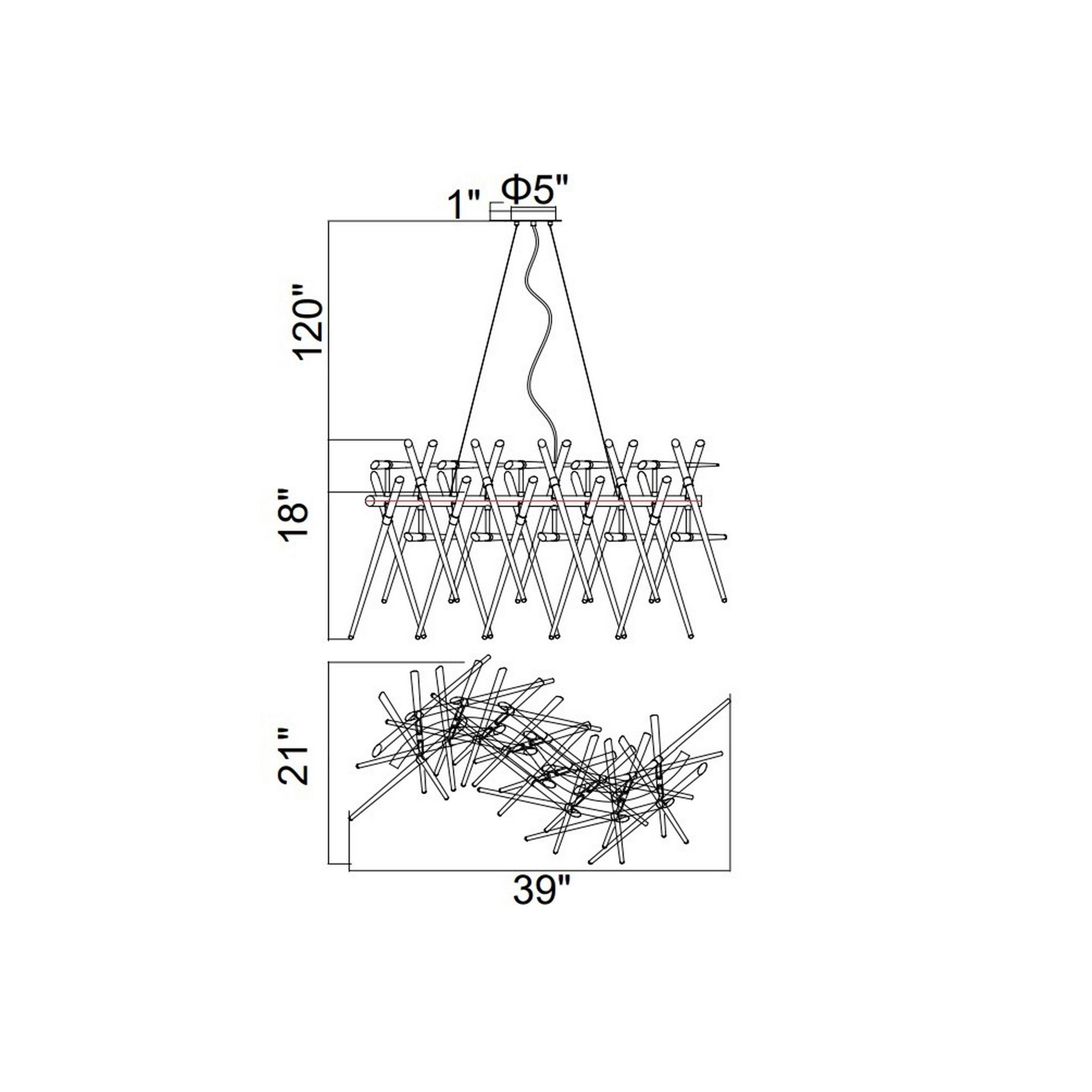 Icicle 10 Light 39in Chrome Chandelier