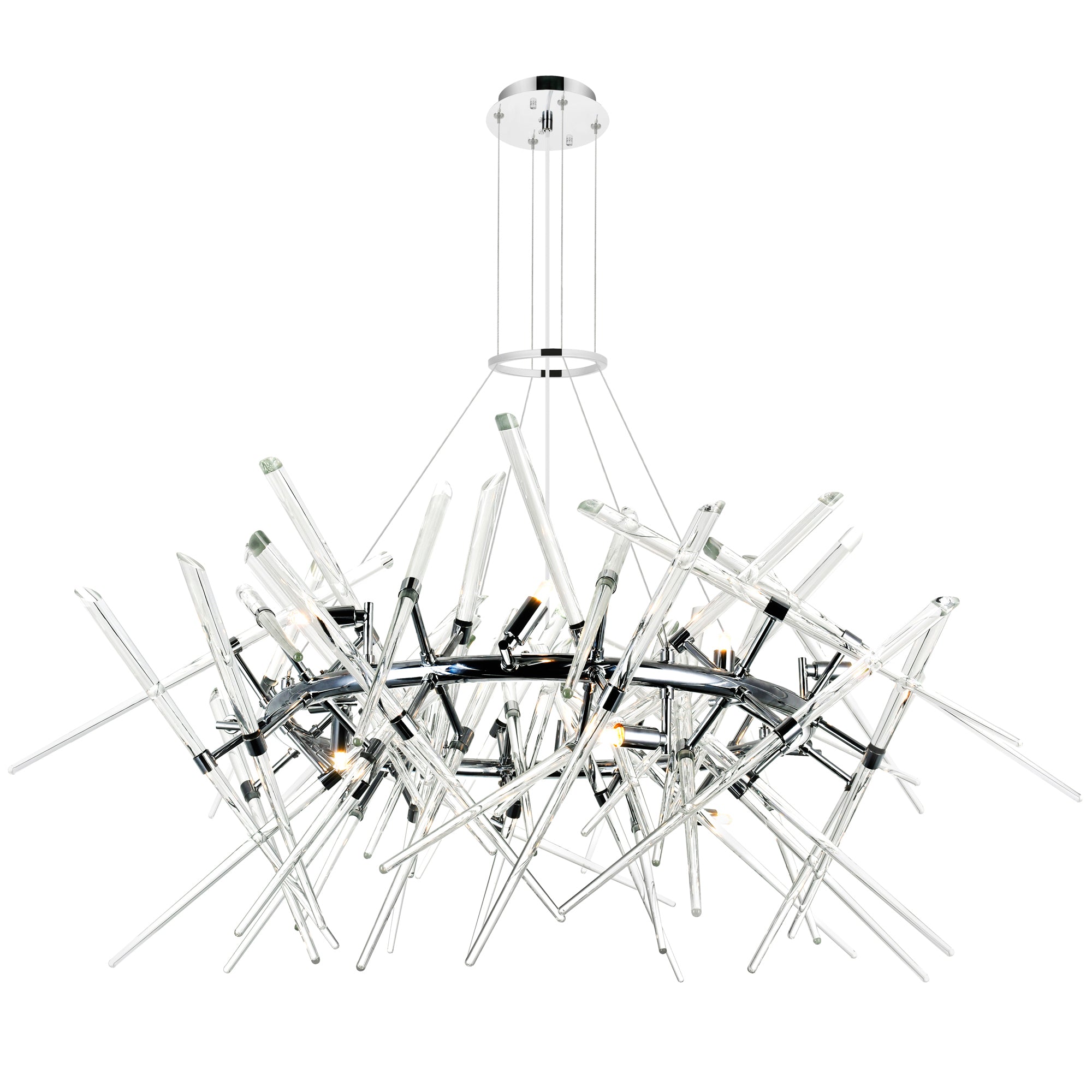 Icicle 12 Light 42in Chrome Chandelier