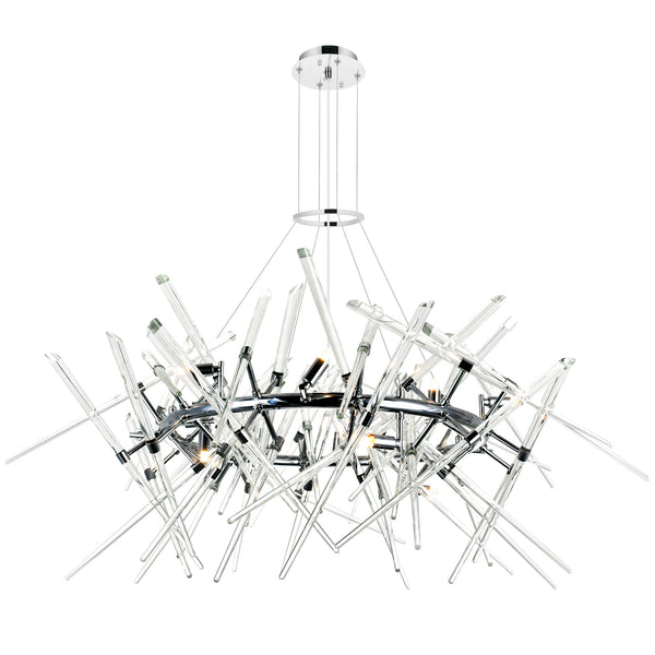 Icicle 12 Light 42in Chrome Chandelier