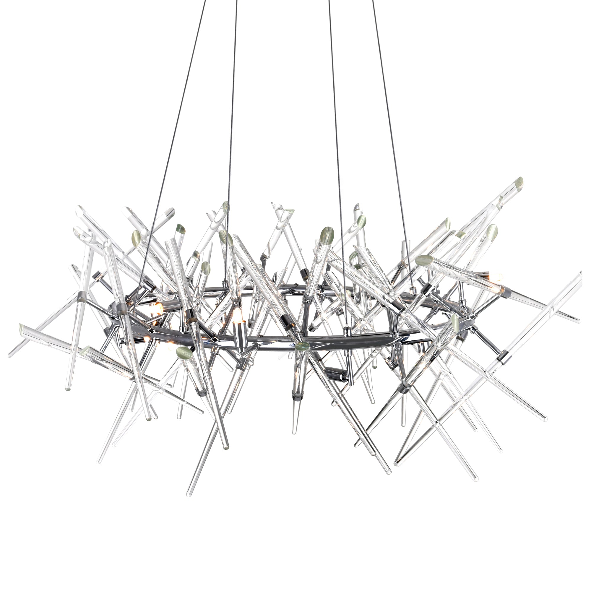 Icicle 12 Light 43in Chrome Chandelier