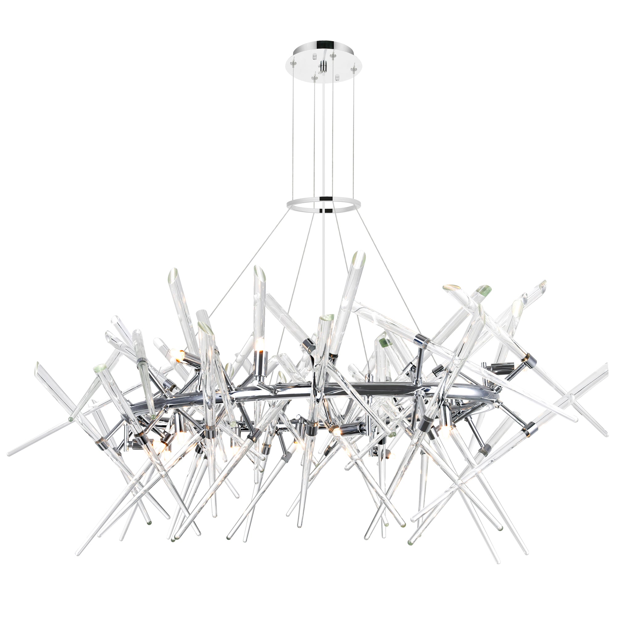 Icicle 12 Light 43in Chrome Chandelier