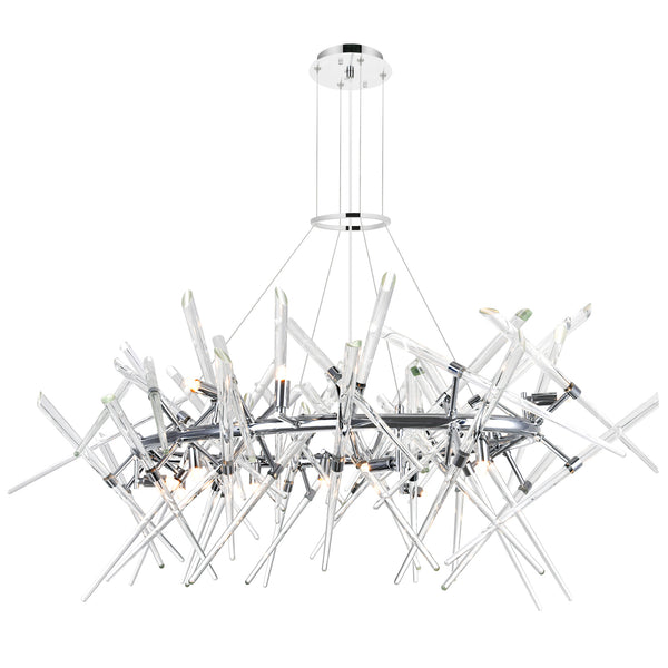 Icicle 12 Light 43in Chrome Chandelier