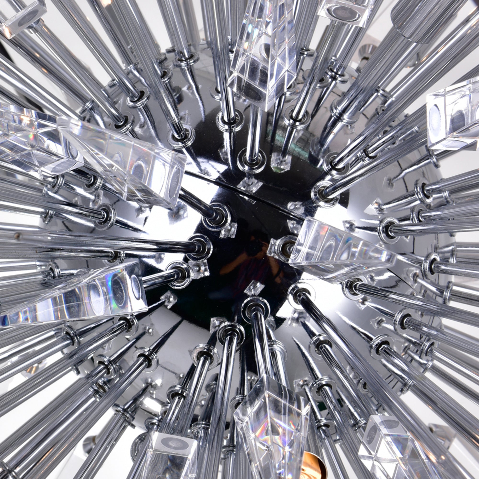 Starburst 20 Light Chrome & Black Chandelier