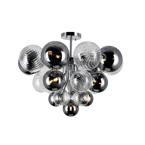 Pallocino 10 Light 25in Chrome Flush Mount