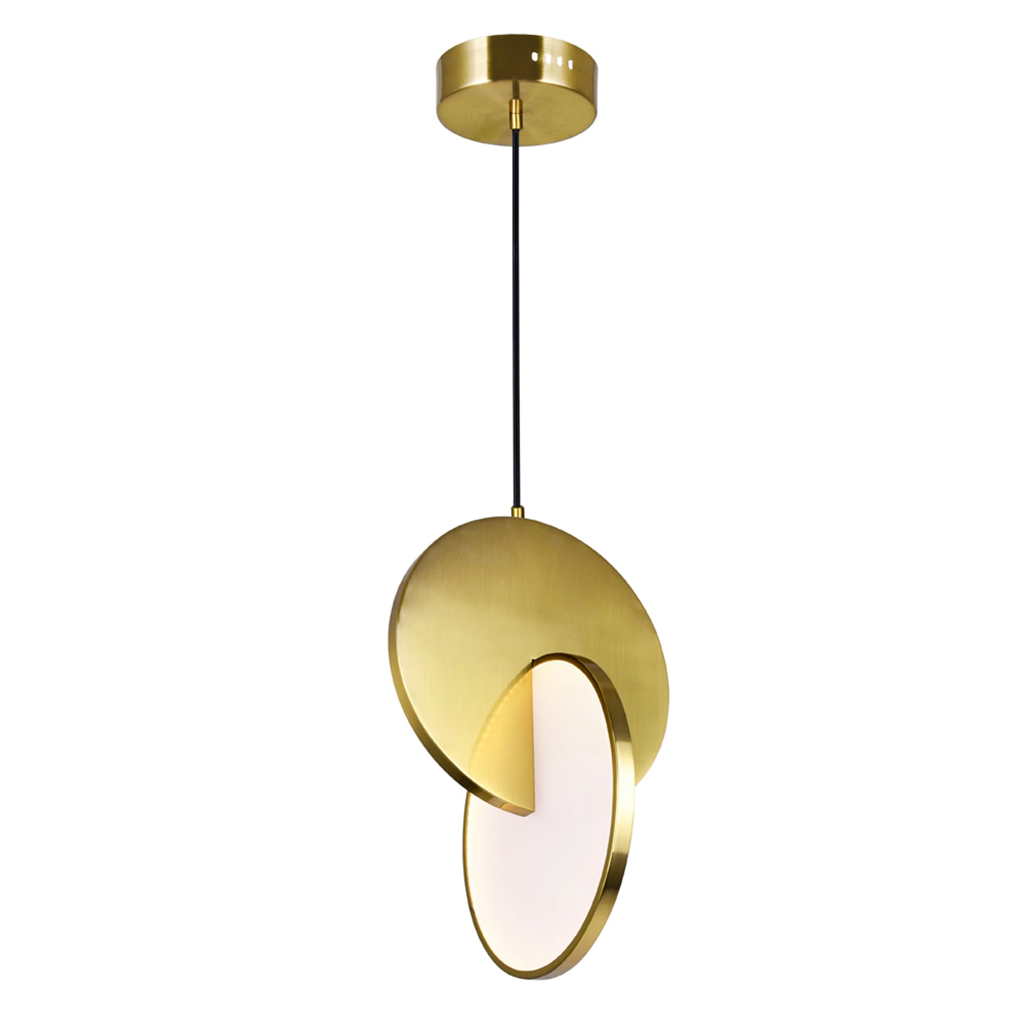 Tranche Integrated LED 10in Brushed Brass Mini Pendant