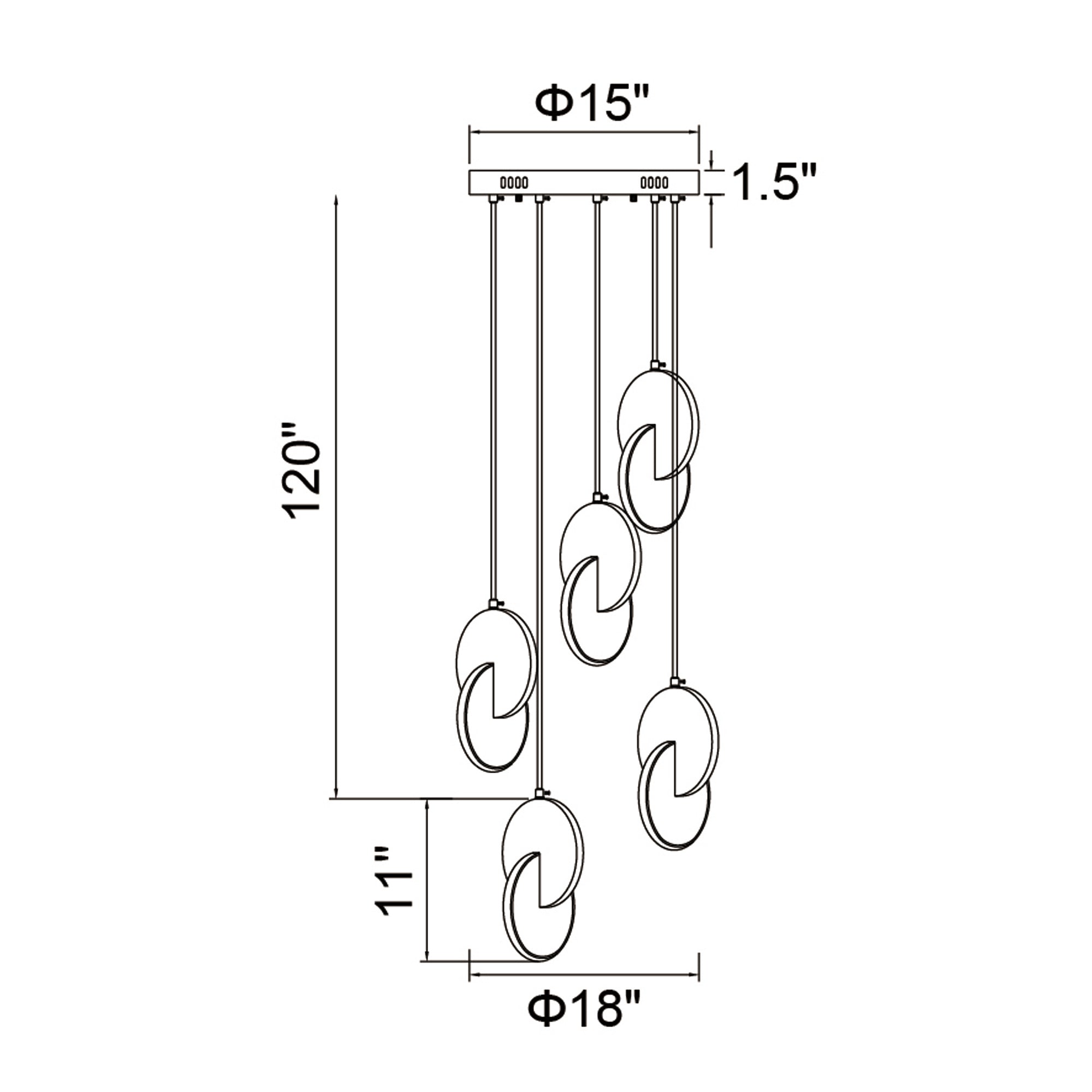 Tranche Integrated LED 18in Brushed Brass Pendant