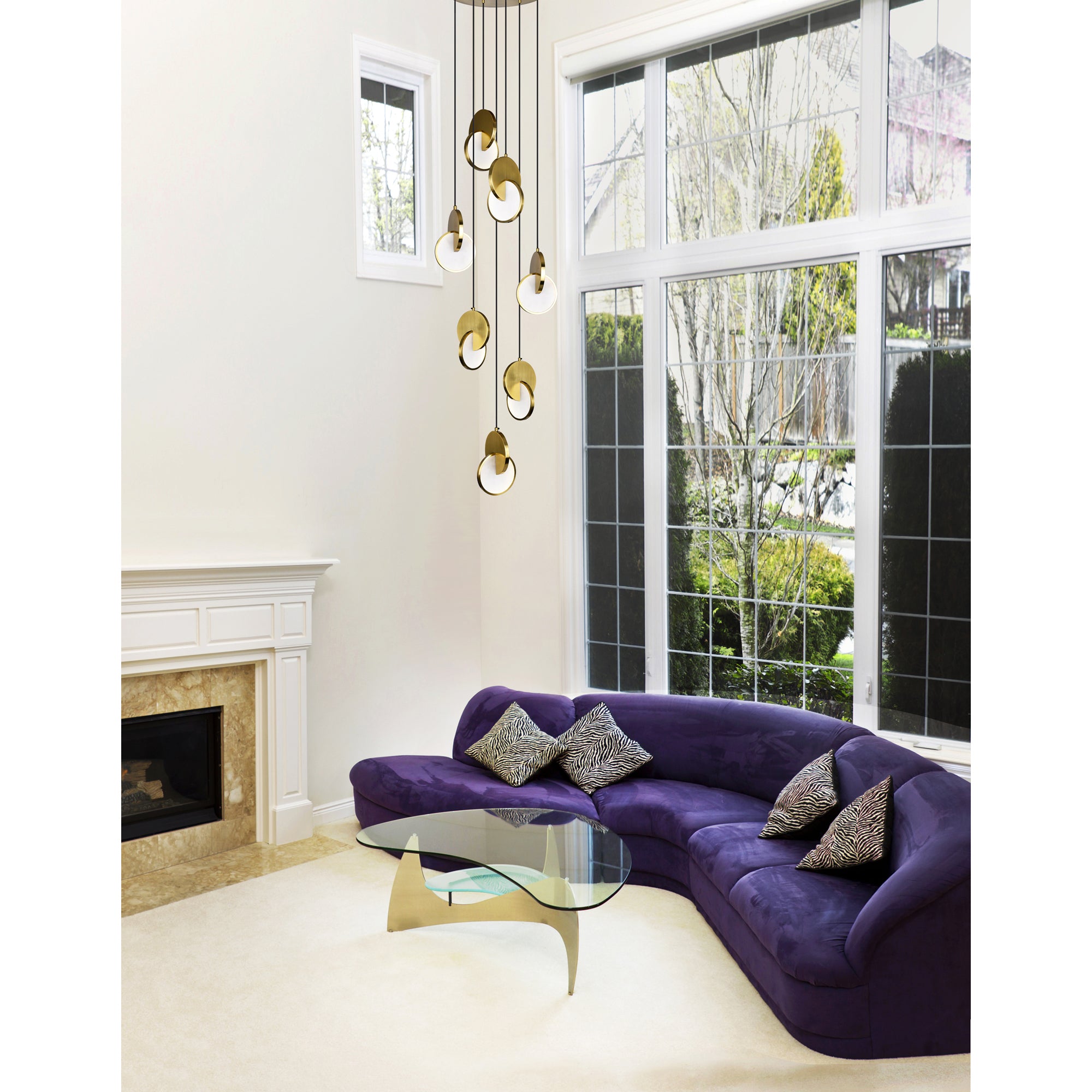 Tranche Integrated LED 24in Brushed Brass Pendant
