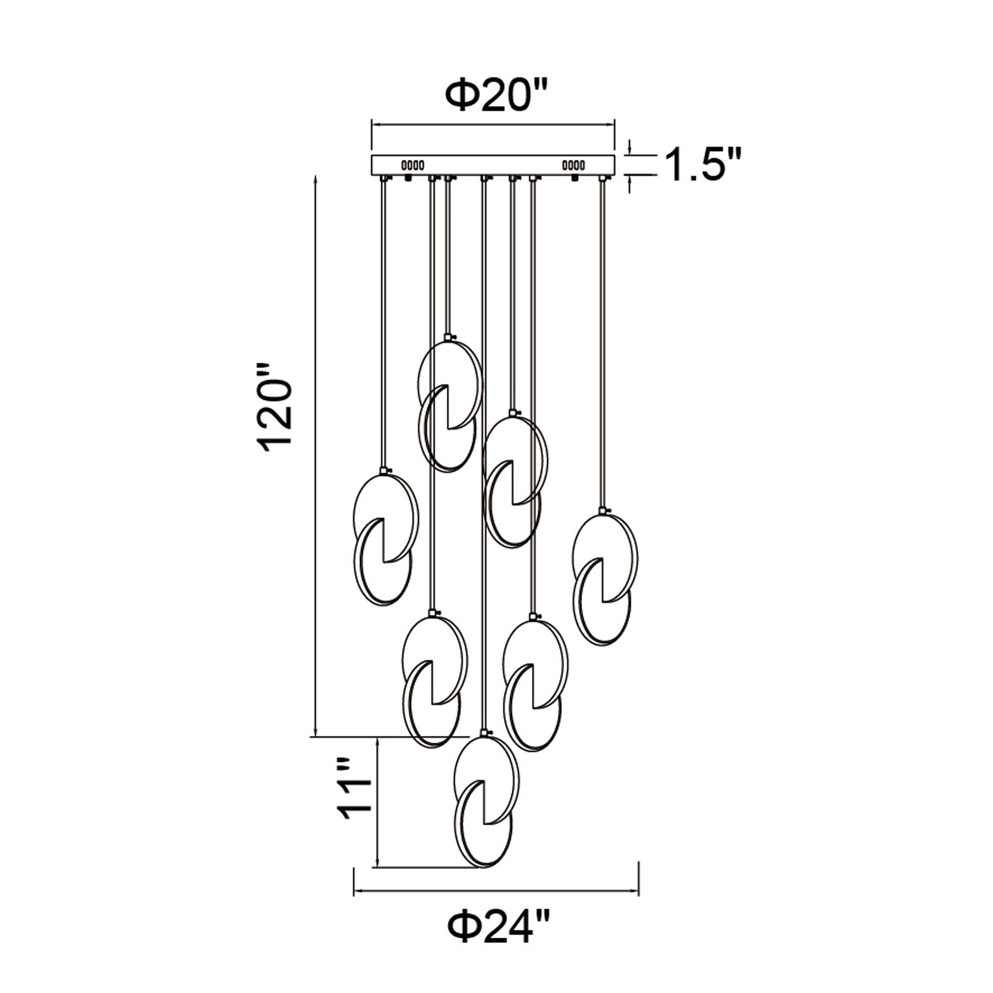 Tranche Integrated LED 24in Brushed Brass Pendant