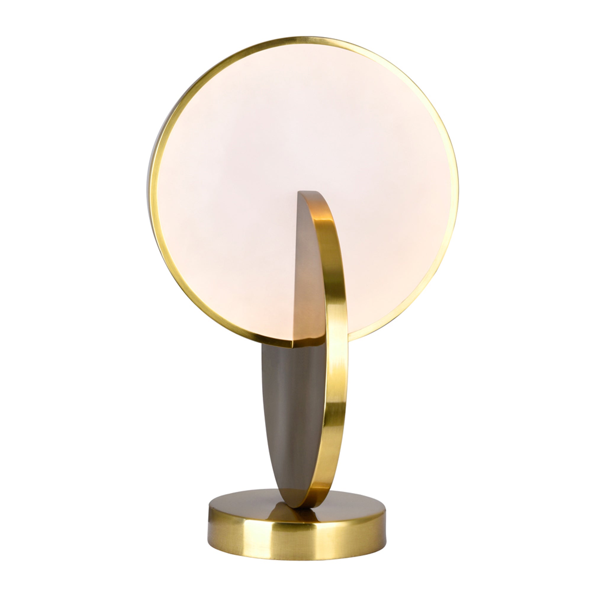 Tranche Integrated LED Brushed Brass Table Lamp
