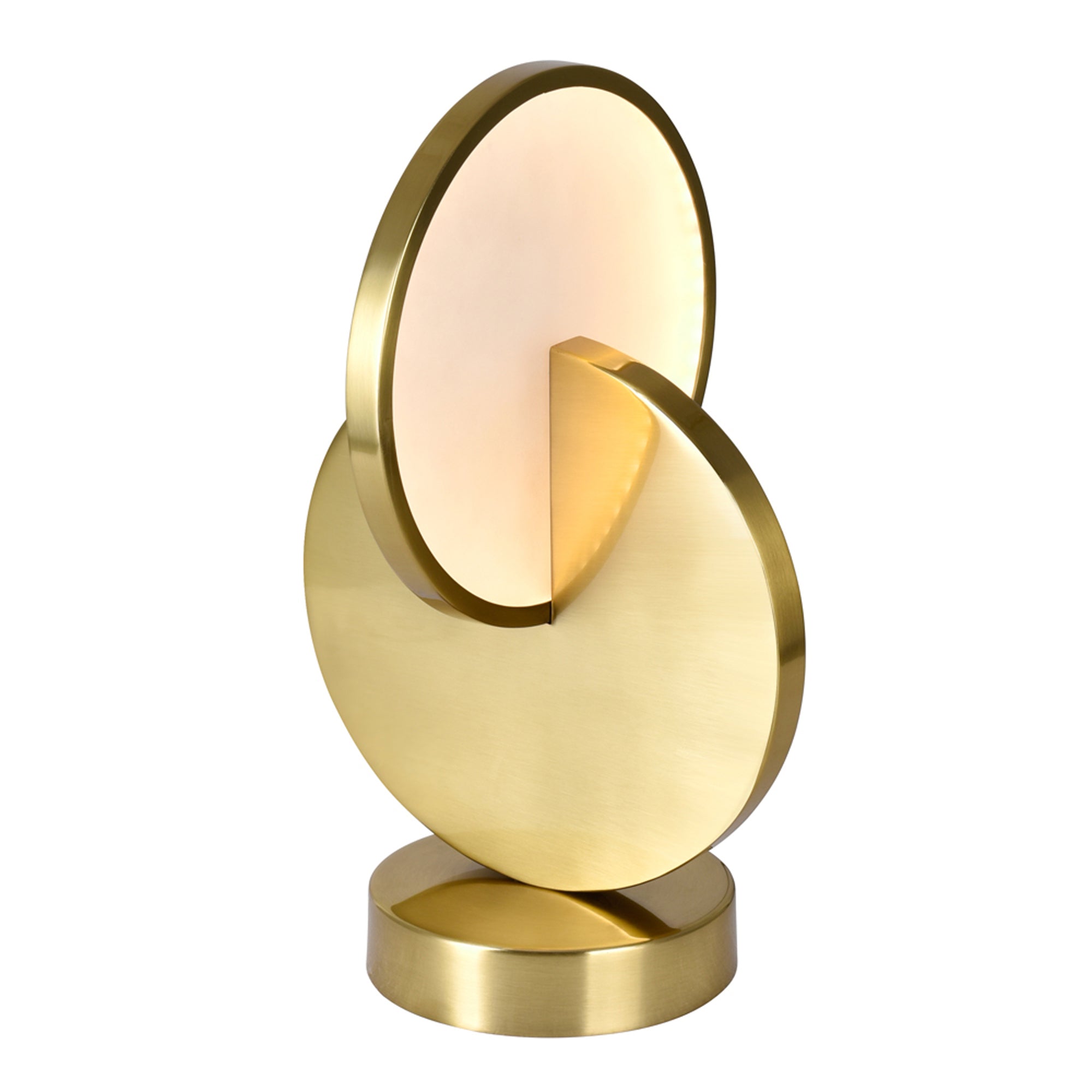 Tranche Integrated LED Brushed Brass Table Lamp