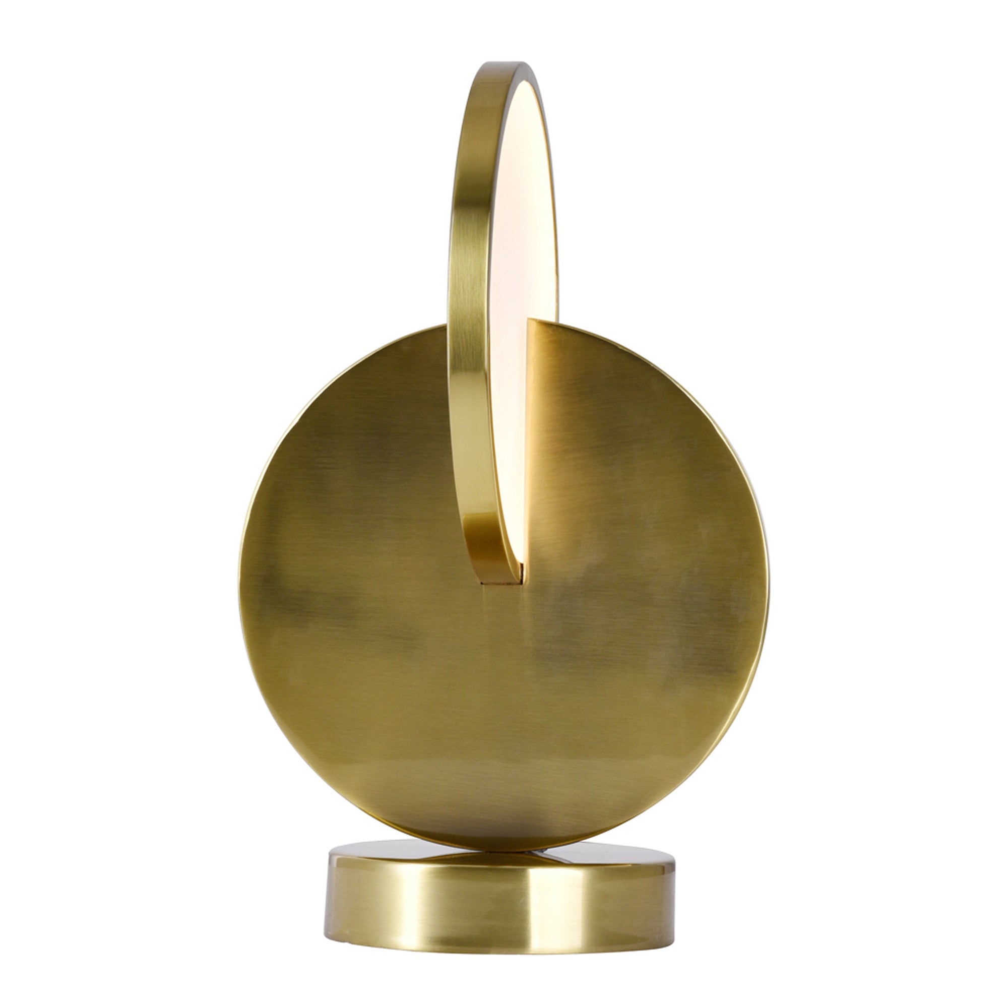 Tranche Integrated LED Brushed Brass Table Lamp