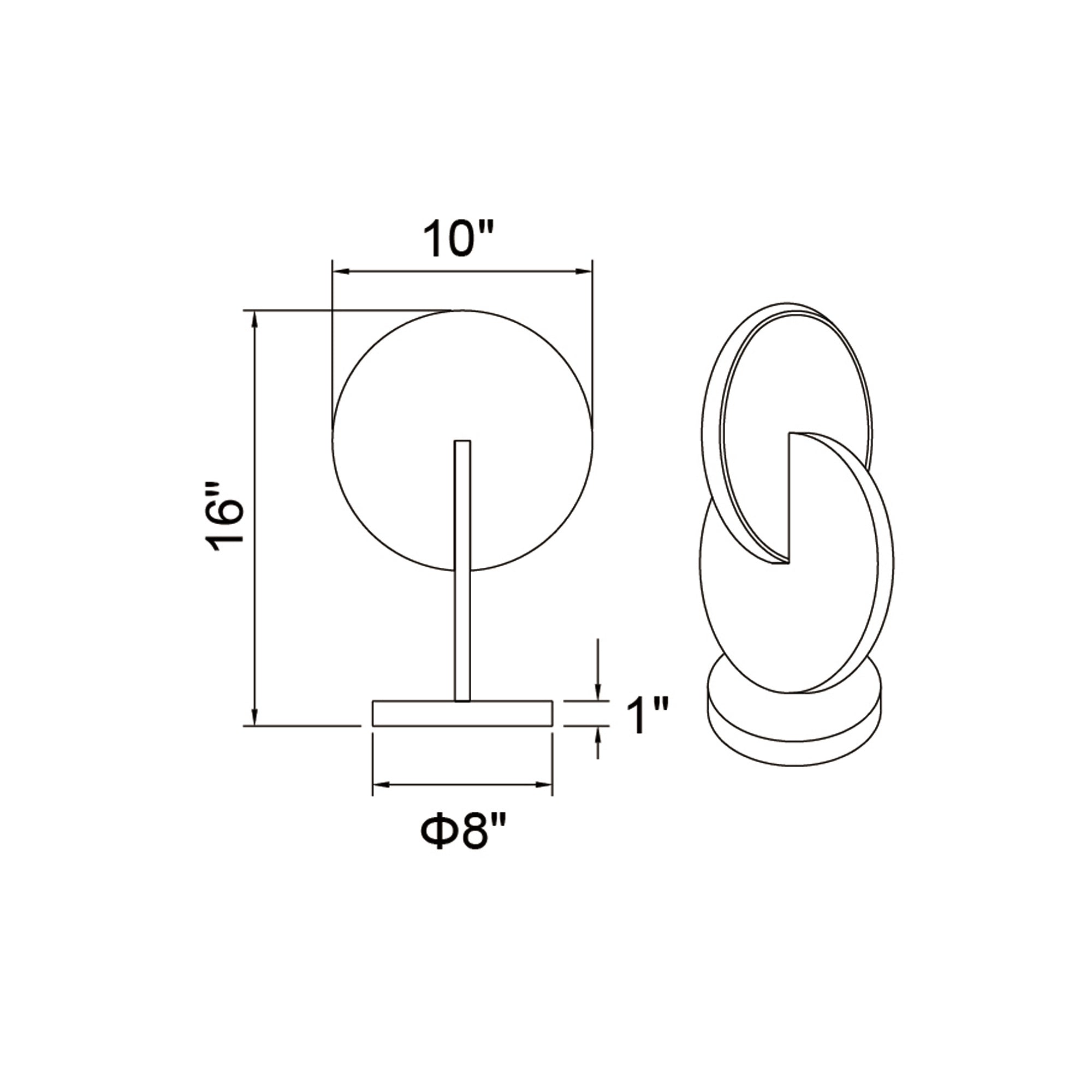 Tranche Integrated LED Brushed Brass Table Lamp