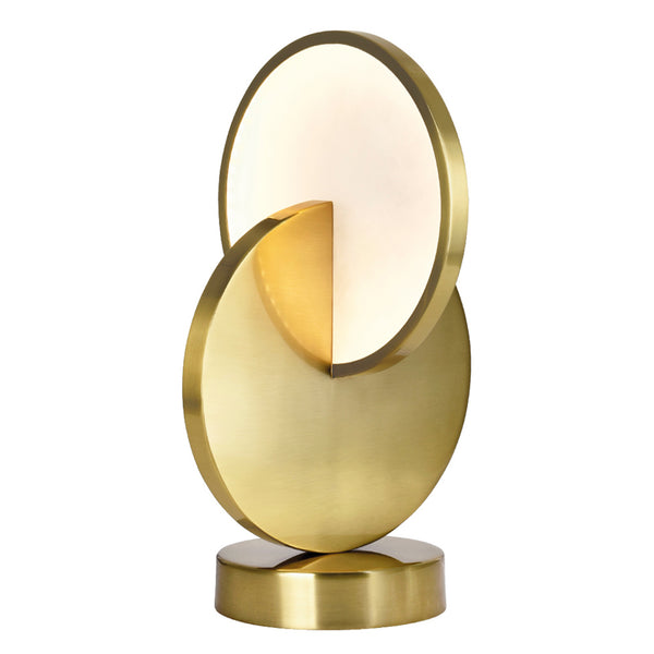 Tranche Integrated LED Brushed Brass Table Lamp