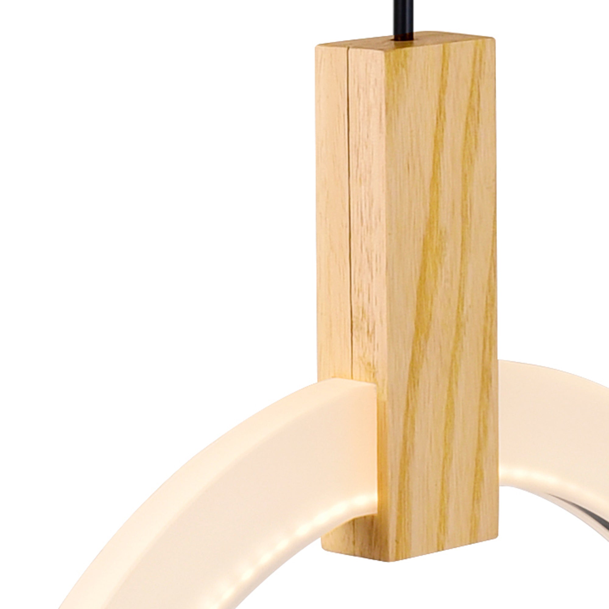 Anello LED Pendant With White Oak Finish