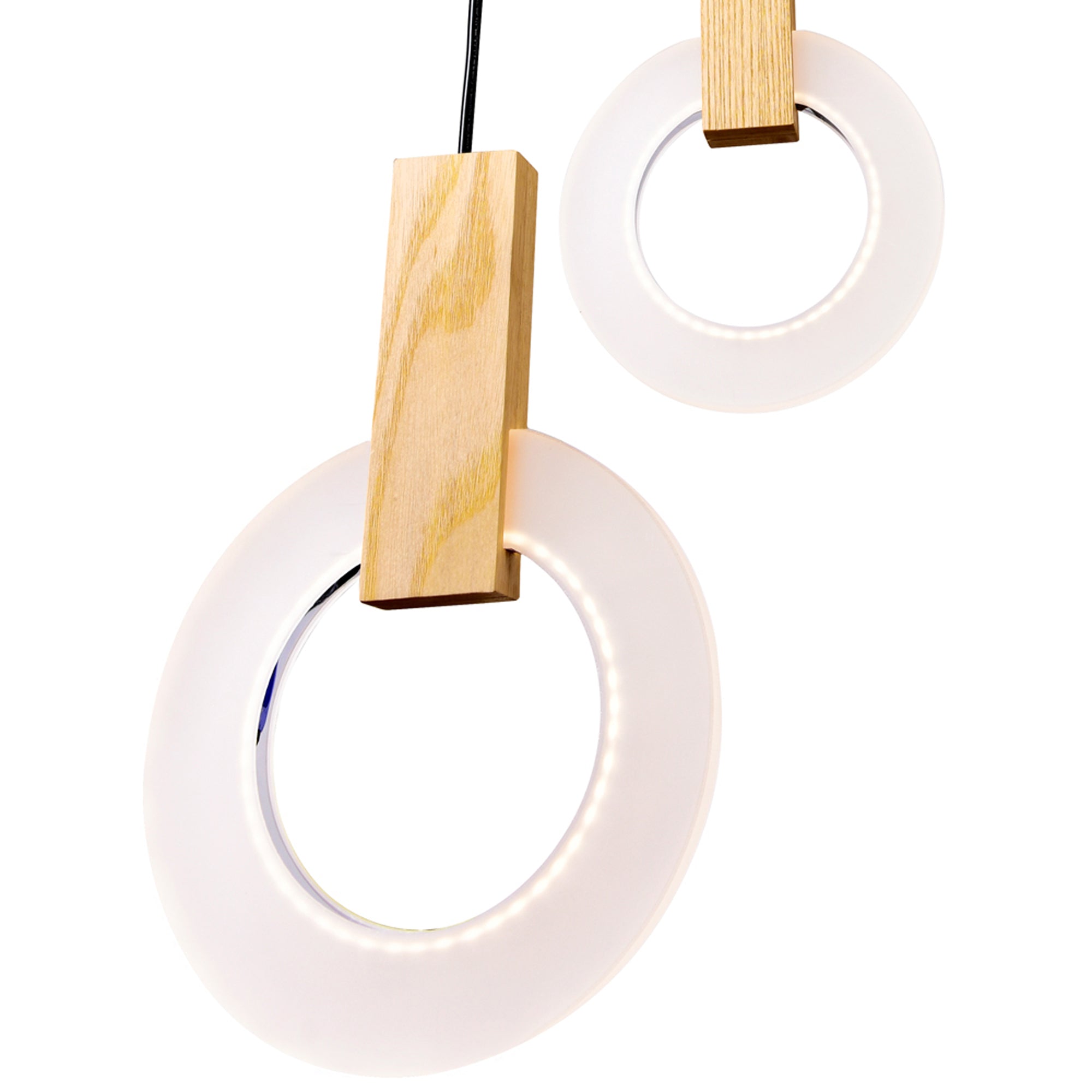 Anello LED Pendant With White Oak Finish