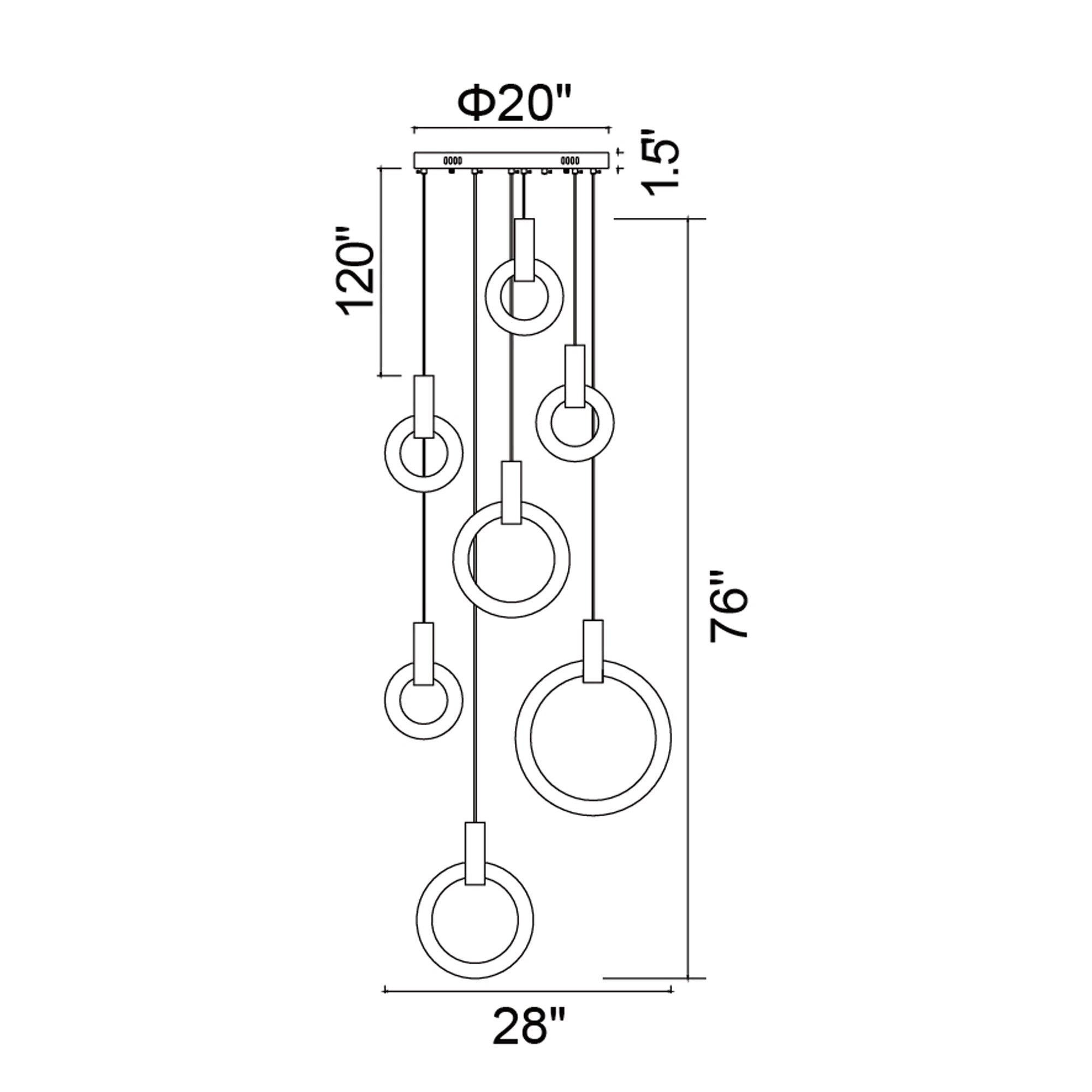 Anello LED Pendant With White Oak Finish
