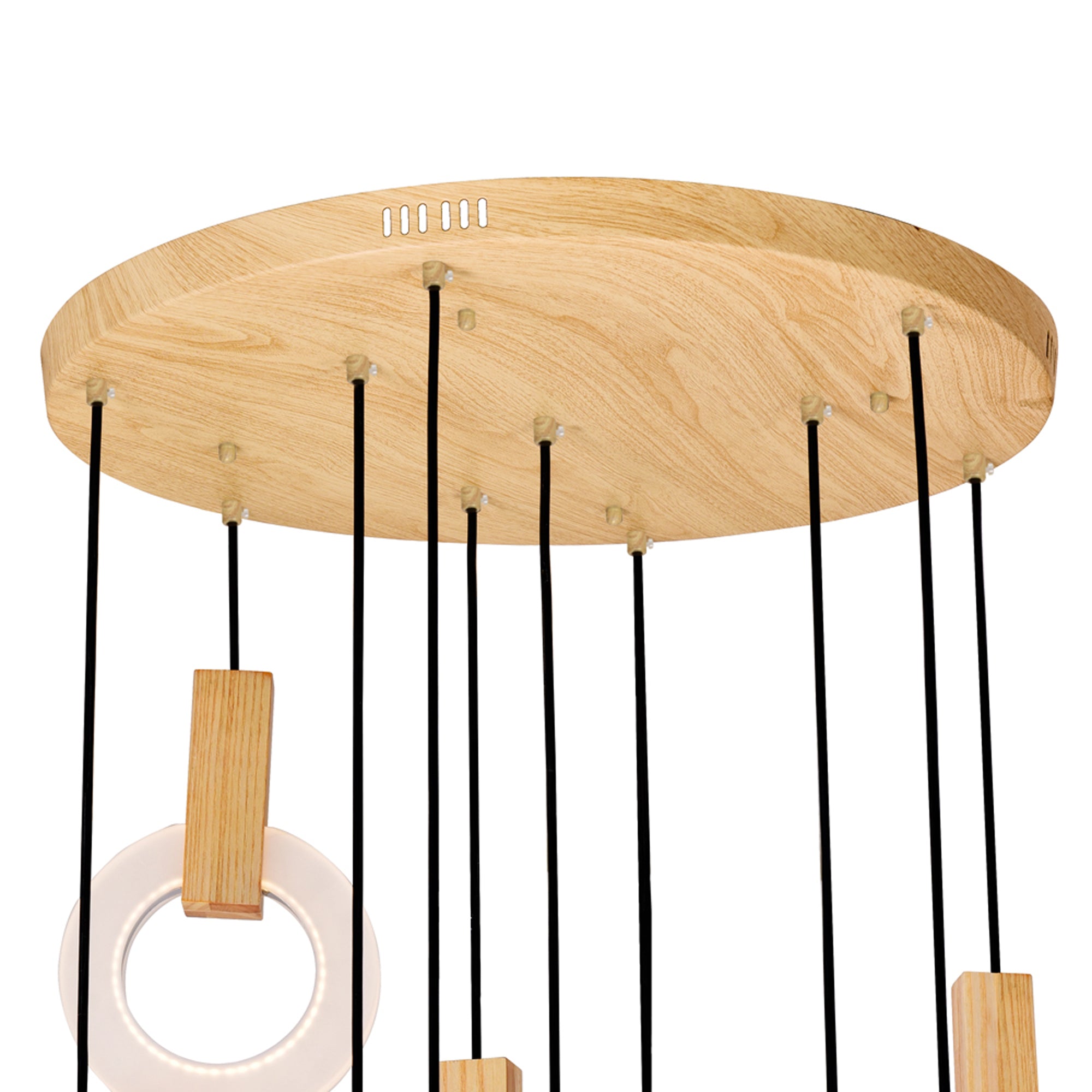 Anello LED Pendant With White Oak Finish