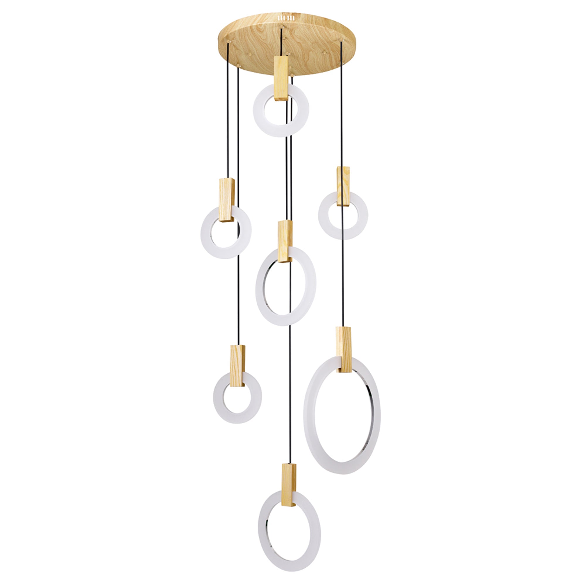 Anello LED Pendant With White Oak Finish
