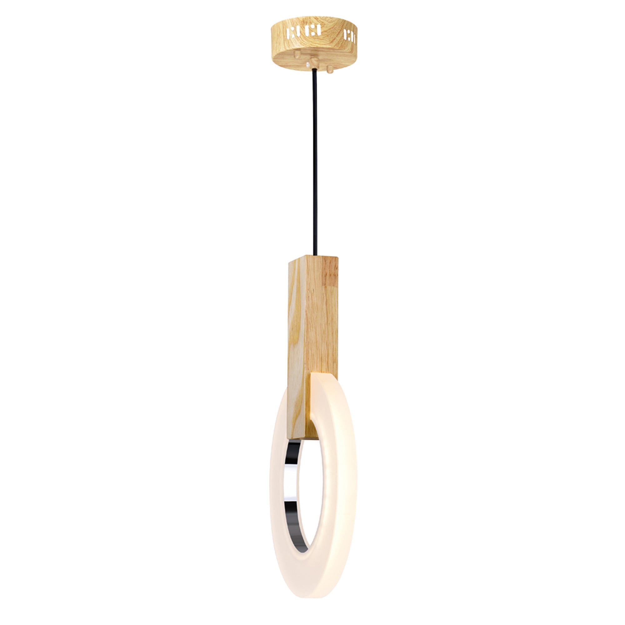 Anello LED Mini Pendant With White Oak Finish