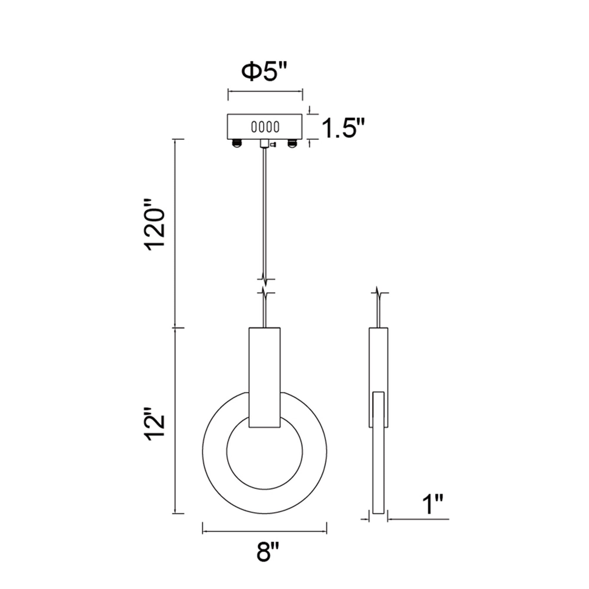 Anello LED Mini Pendant With White Oak Finish